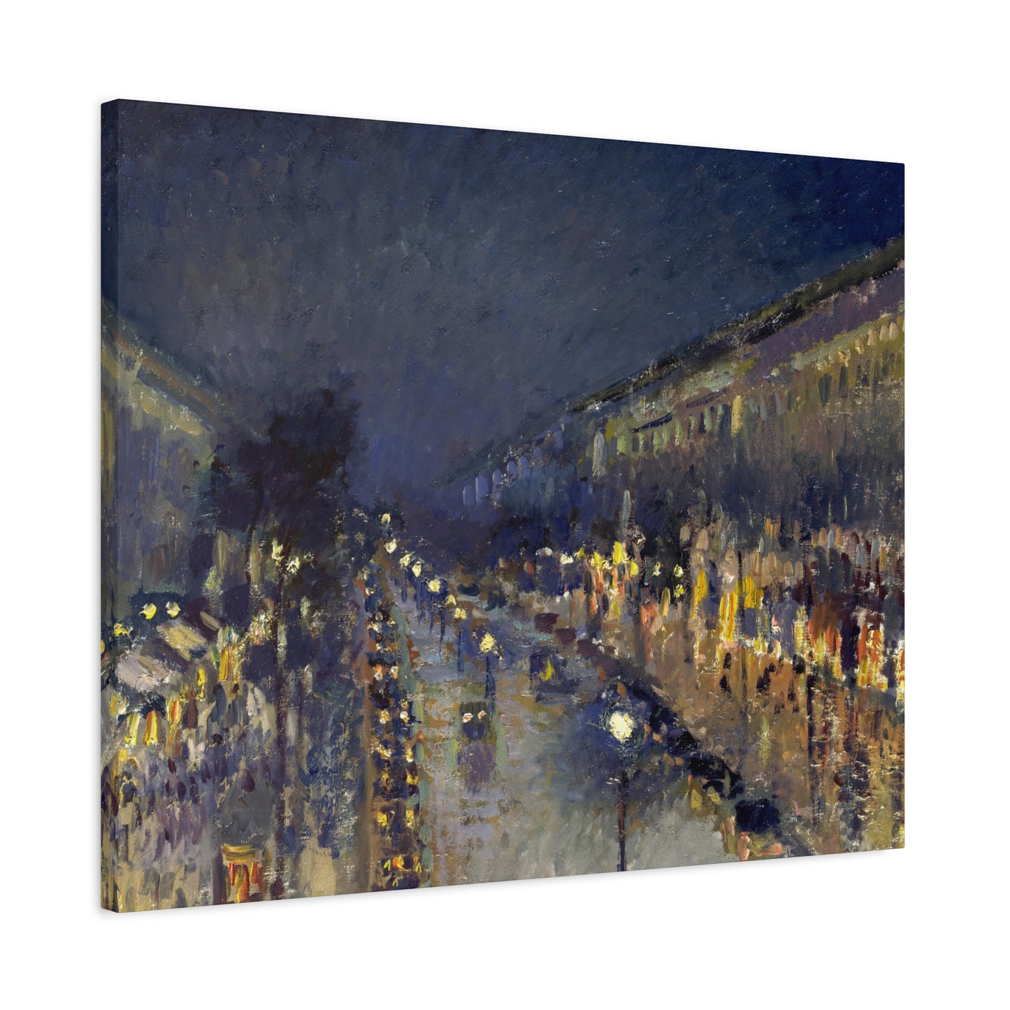 Pissarro, Camille - The Boulevard Montmartre At Night (1897) - Canvas Block, unframed