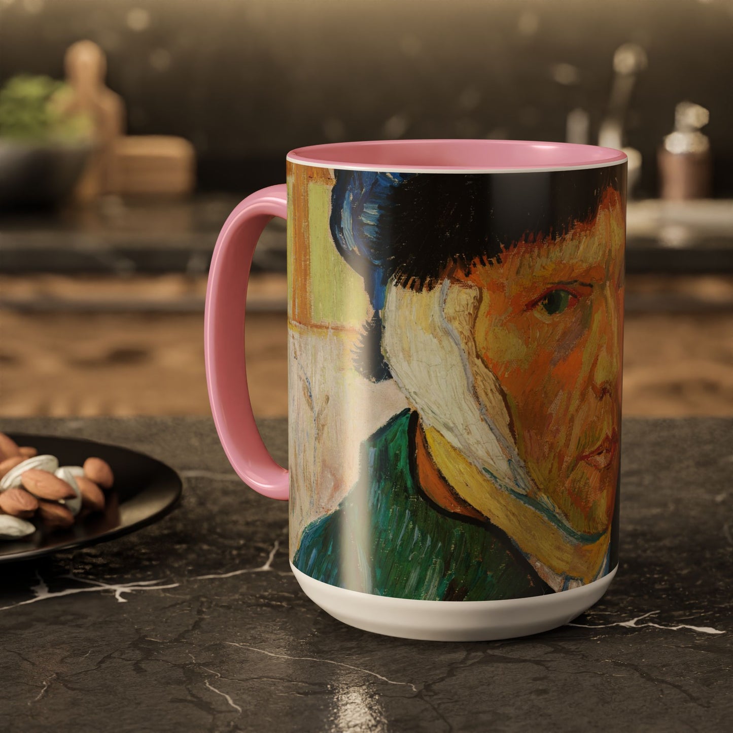 Van Gogh, Vincent - Self Portrait with Bandaged Ear (1889) - Colorful Accent Mugs