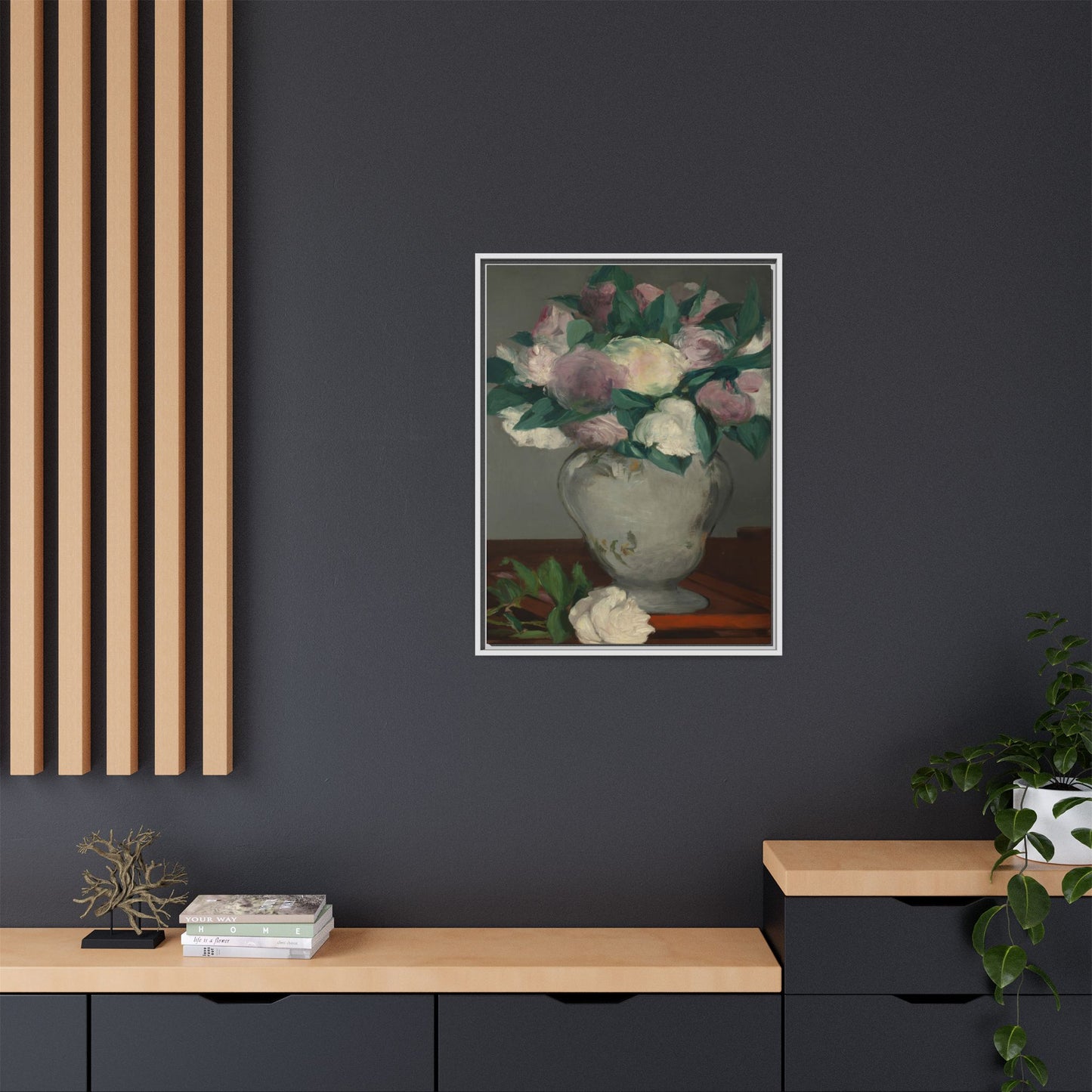 Manet, Édouard - Peonies (1864) - Matte Canvas, Framed