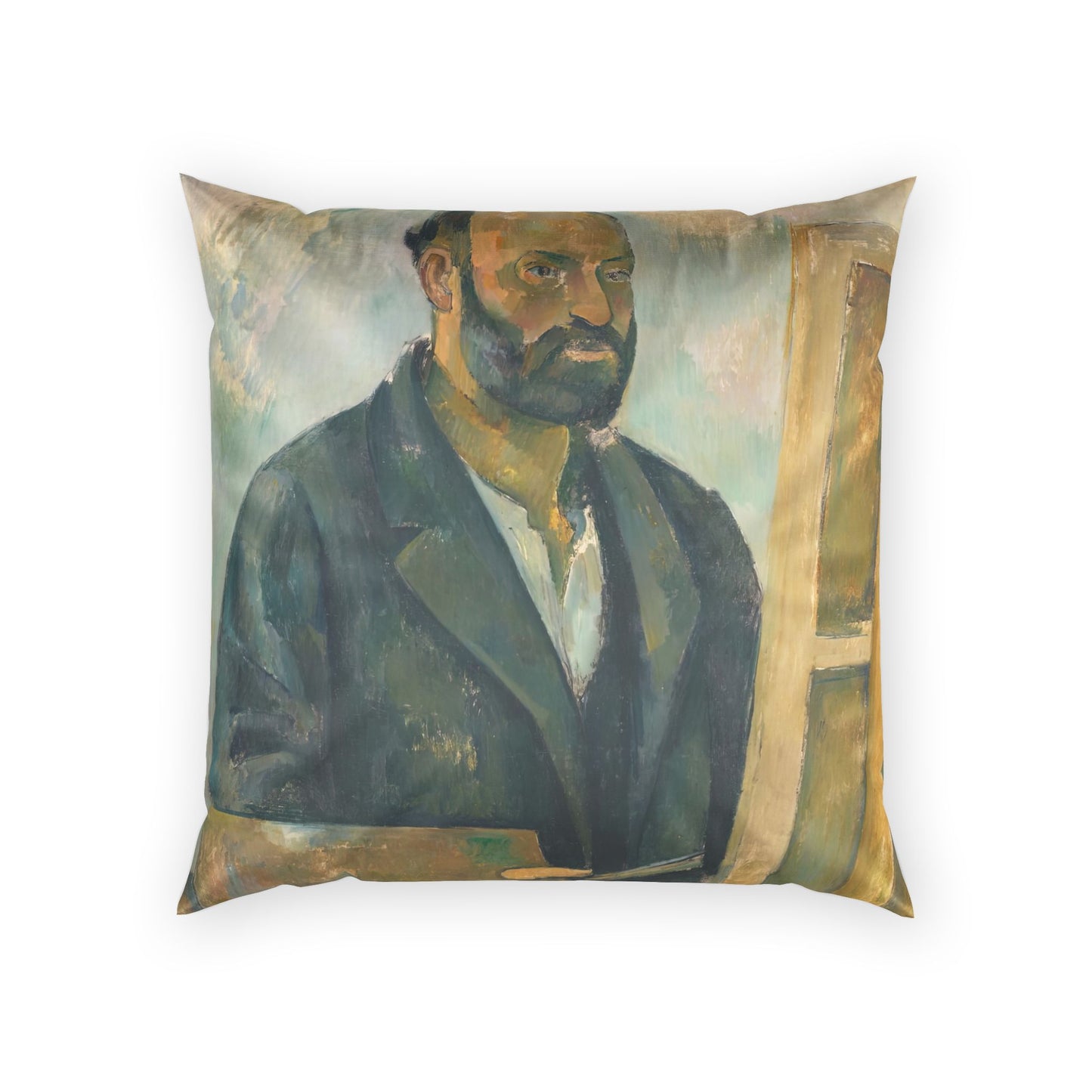 Cézanne, Paul - Portrait of the Artist with a Palette (1890) - Poly Velvet Pillow