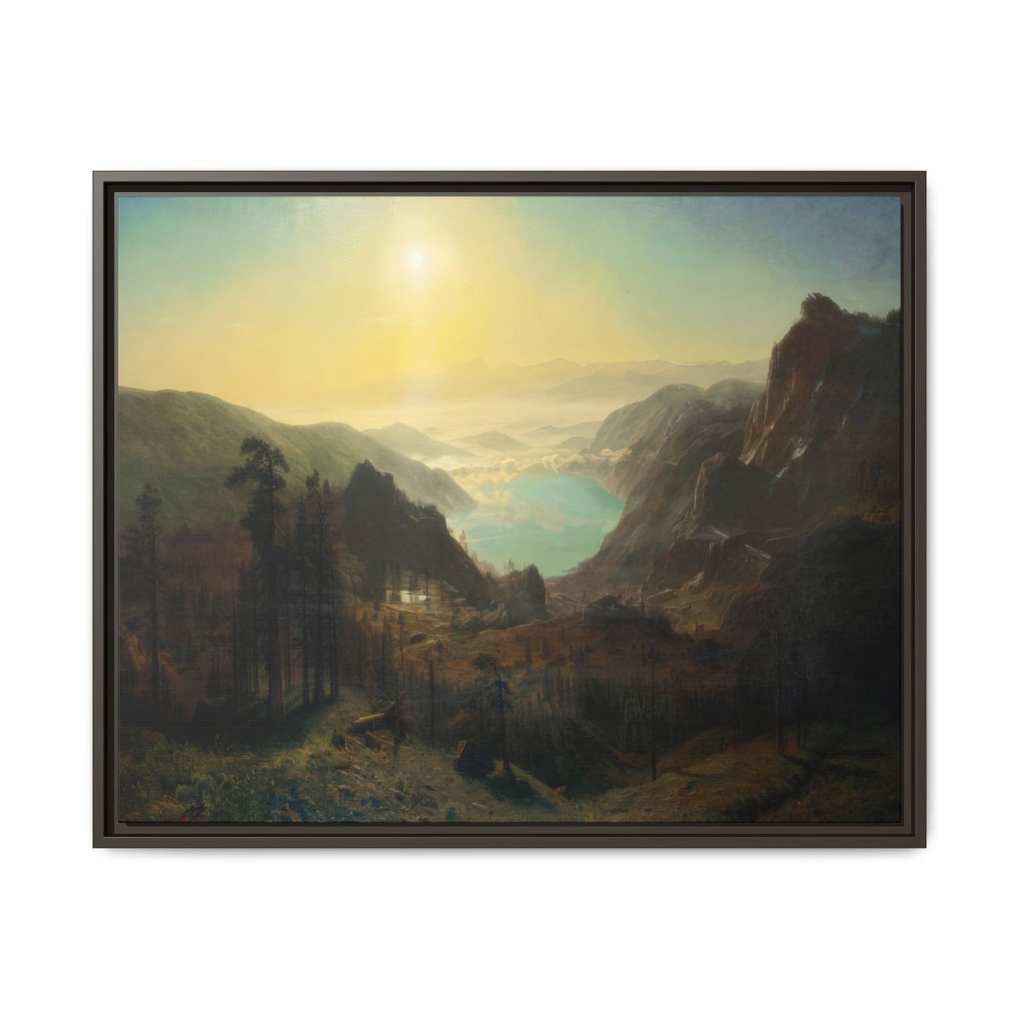 Bierstadt, Albert - Donner Lake from the Summit (1873) - Matte Canvas, Framed