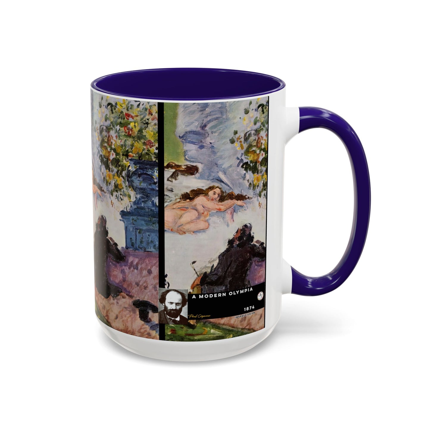 Cézanne, Paul - A Modern Olympia (1874) - Colorful Accent Mugs