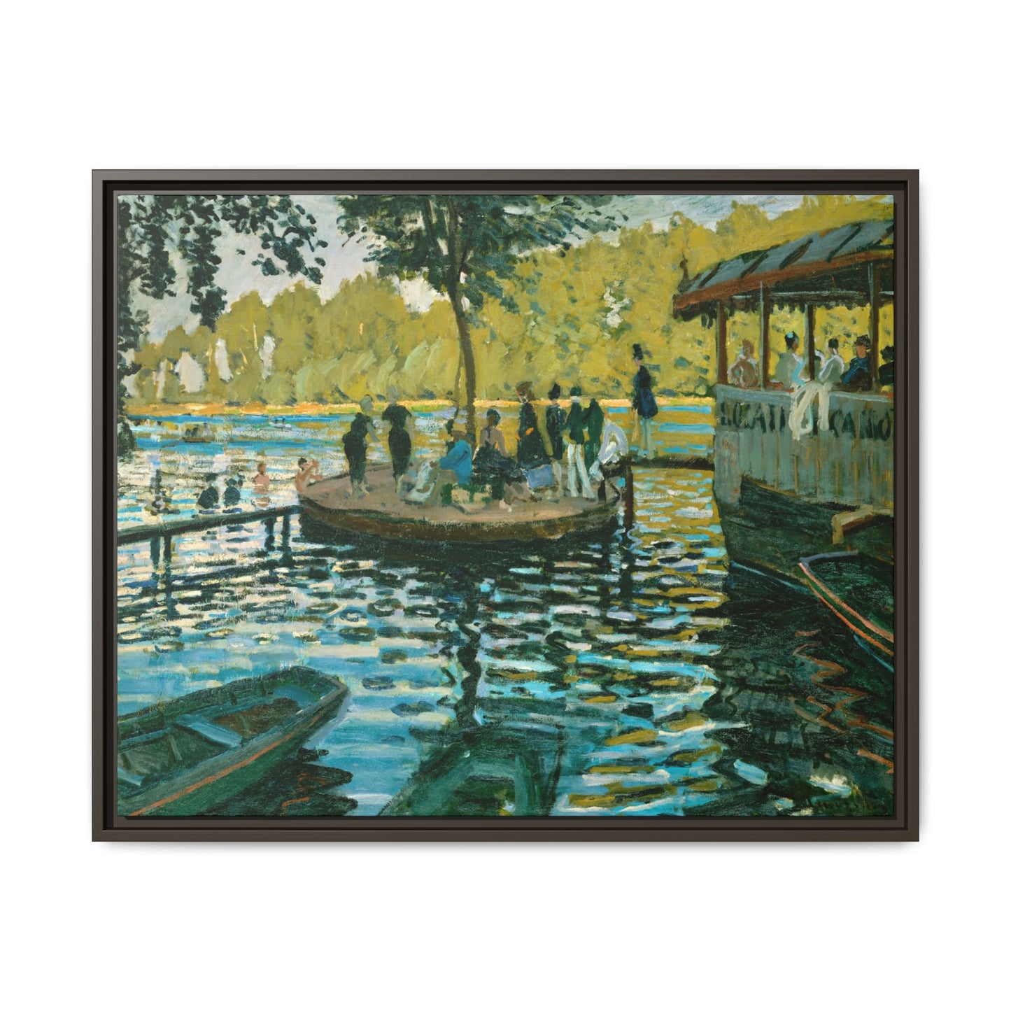 Monet, Claude - La Grenouillere (1869) - Matte Canvas, Framed