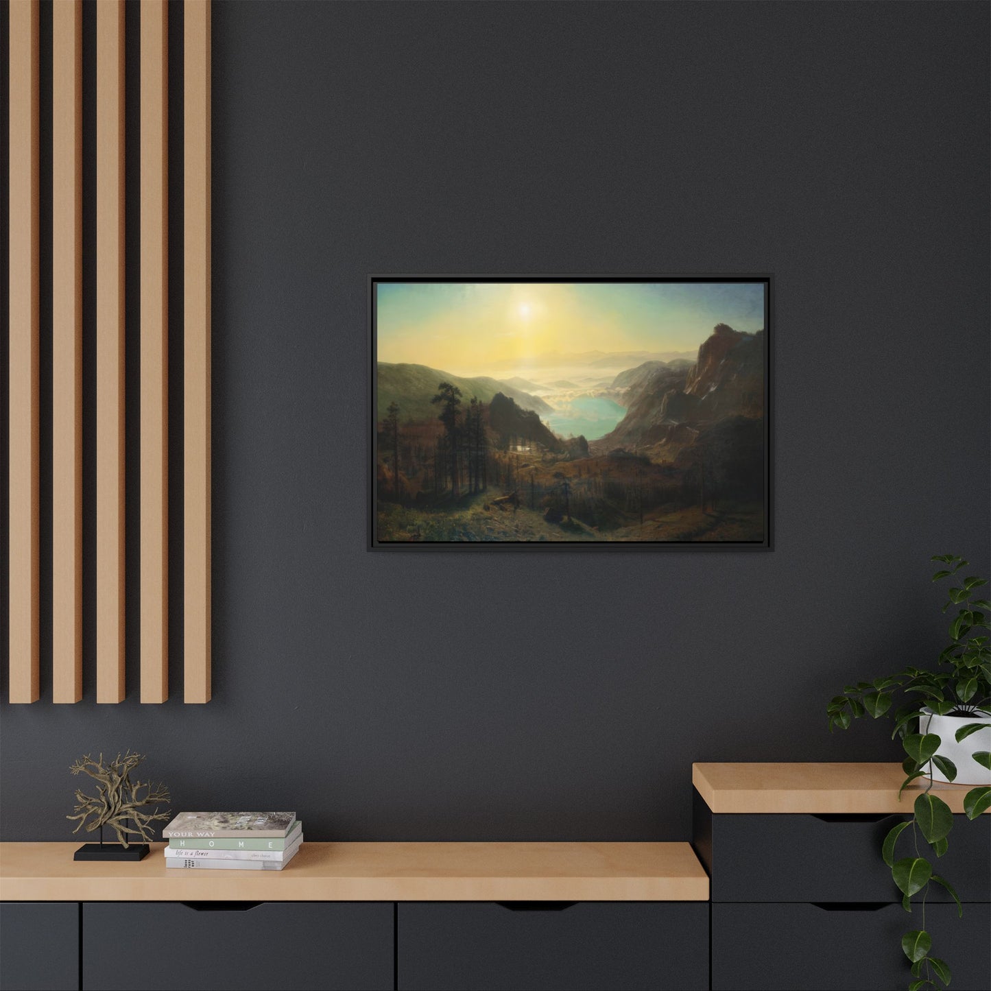 Bierstadt, Albert - Donner Lake from the Summit (1873) - Matte Canvas, Framed