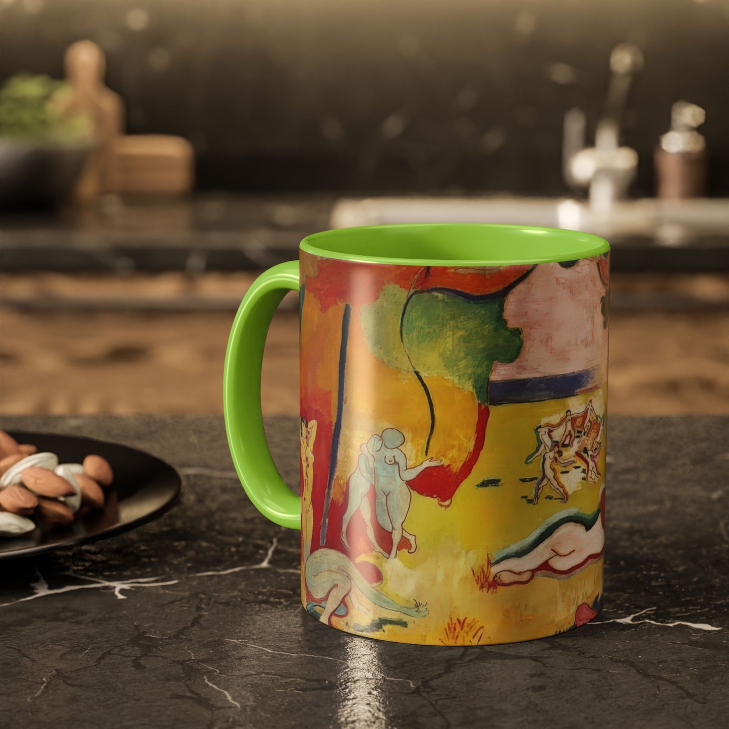 Matisse, Henri - The Joy of Life (1905) - Colorful Accent Mugs
