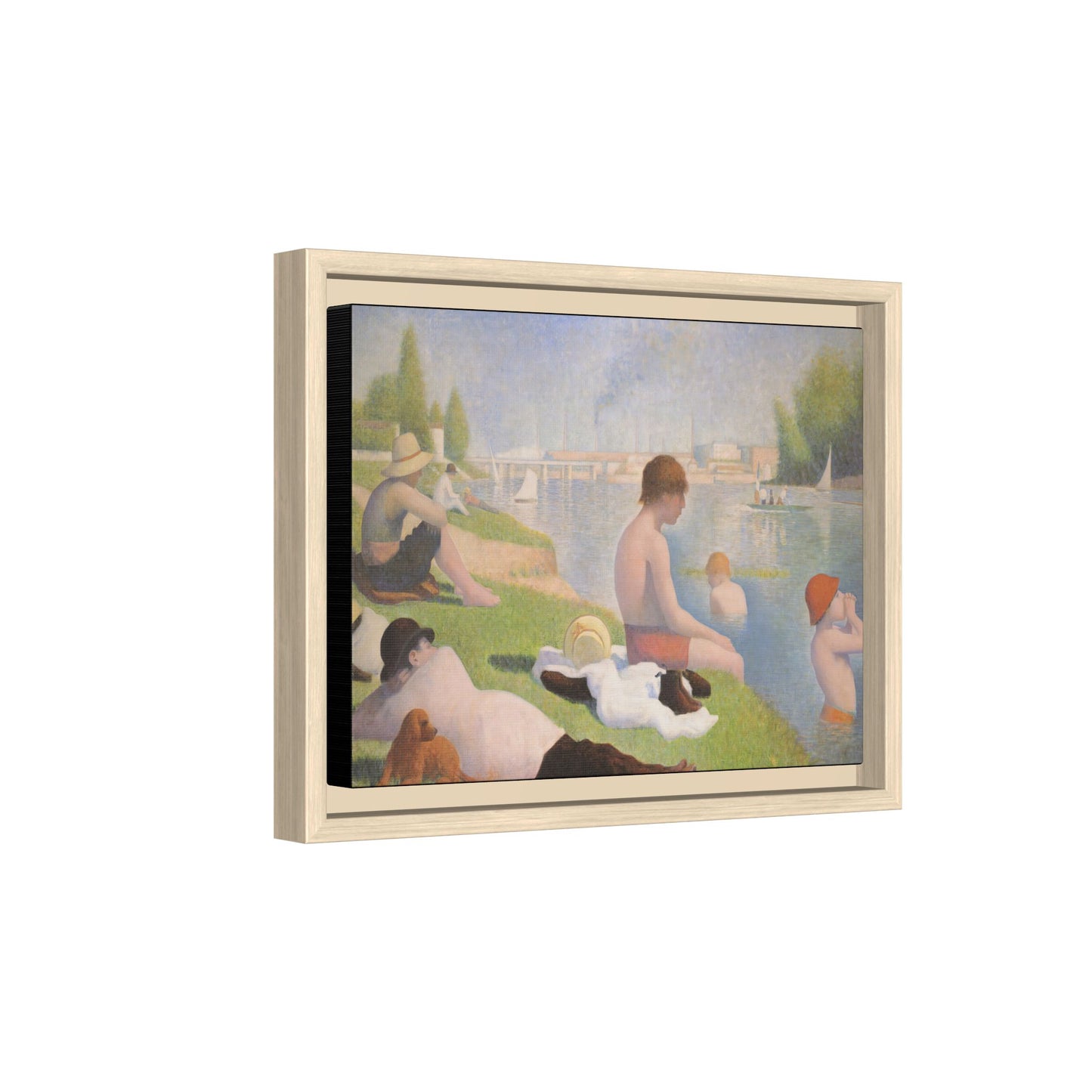 Seurat, Georges - Bathers at Asnières (1884) - Matte Canvas, Framed
