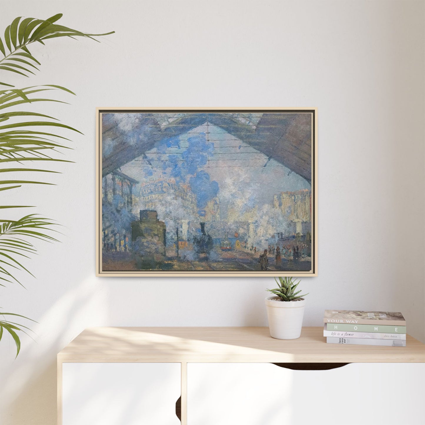 Monet, Claude - Le Gare Saint-Lazare (1877) - Matte Canvas, Framed