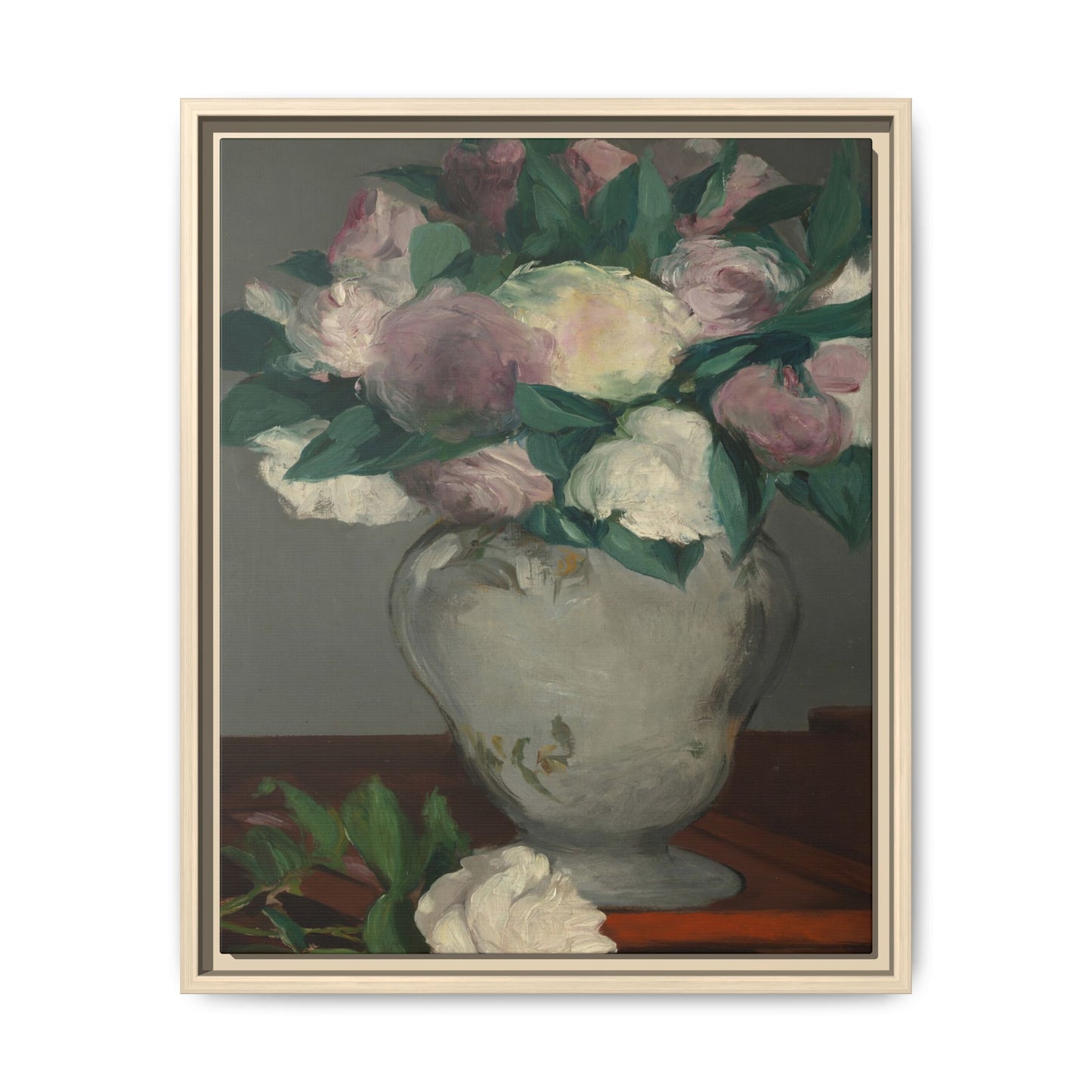 Manet, Édouard - Peonies (1864) - Matte Canvas, Framed