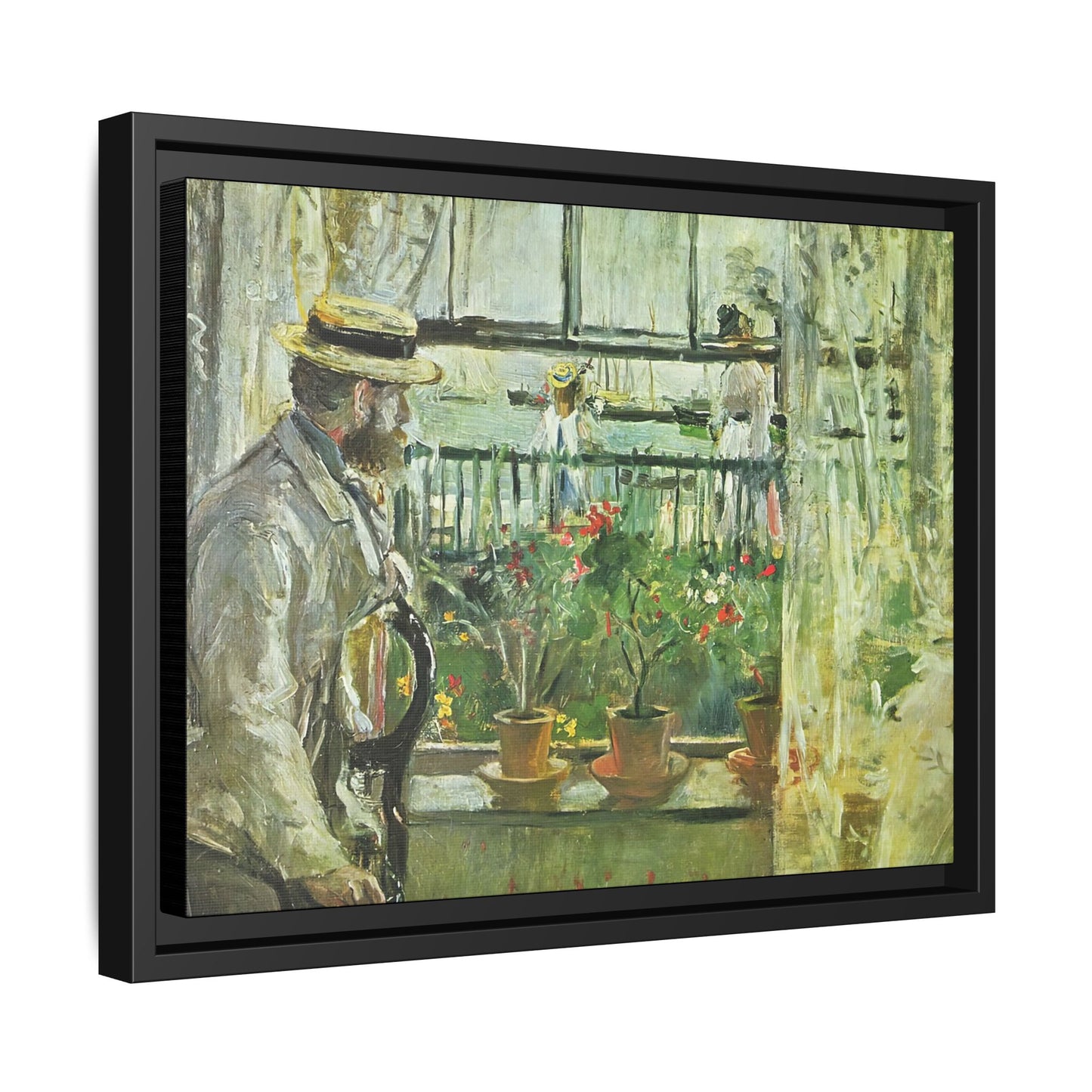 Morisot, Berthe - Eugene Manet on the Isle of Wight (1875) - Matte Canvas, Framed
