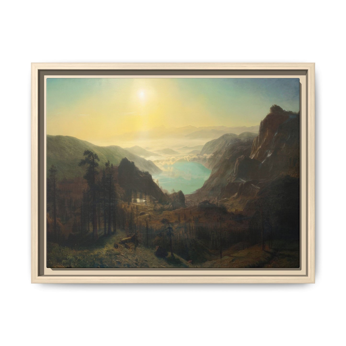 Bierstadt, Albert - Donner Lake from the Summit (1873) - Matte Canvas, Framed