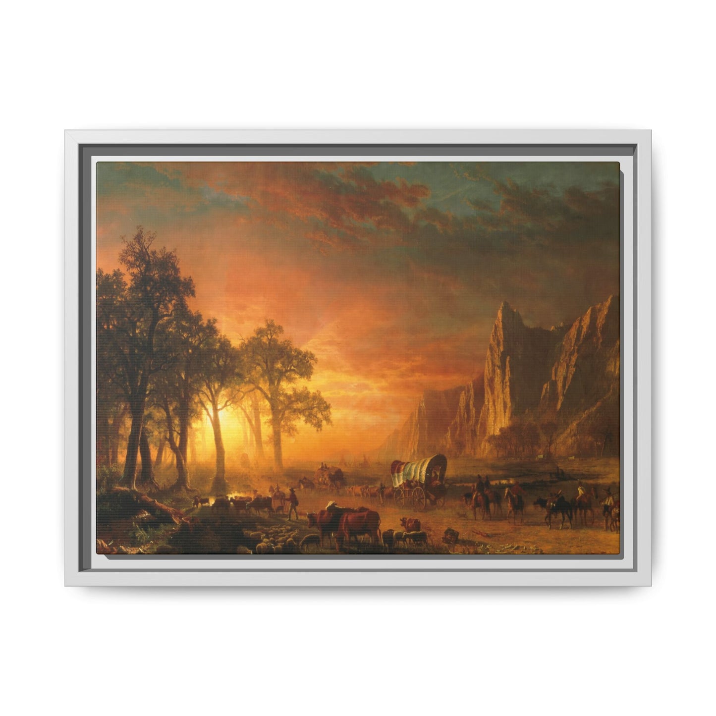 Bierstadt, Albert - Emigrants Crossing the Plains (1867) - Matte Canvas, Framed