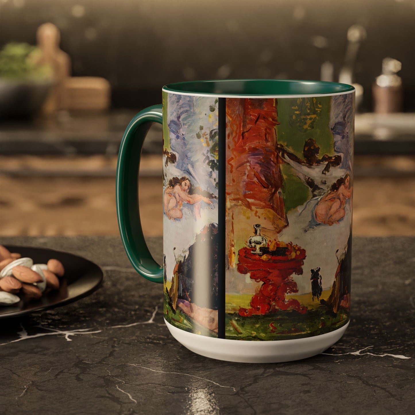 Cézanne, Paul - A Modern Olympia (1874) - Colorful Accent Mugs