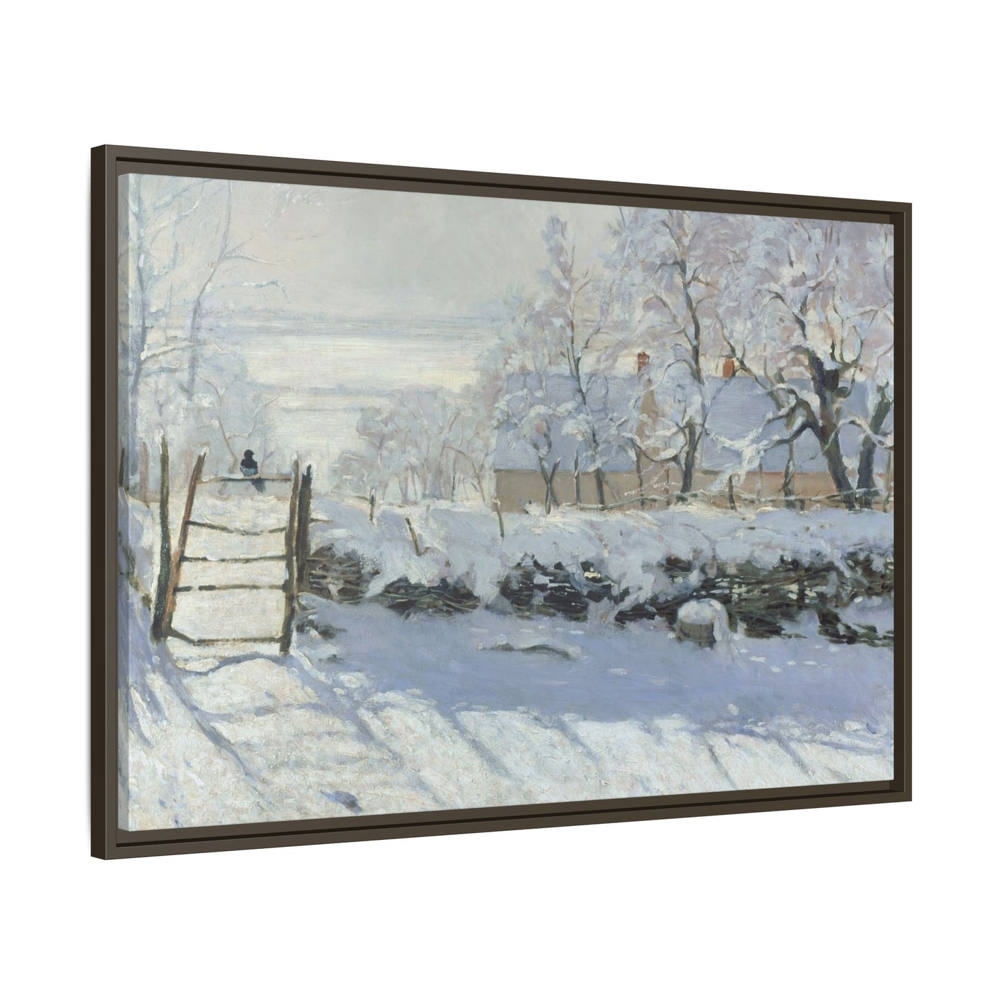 Monet, Claude - The Magpie (1868) - Matte Canvas, Framed