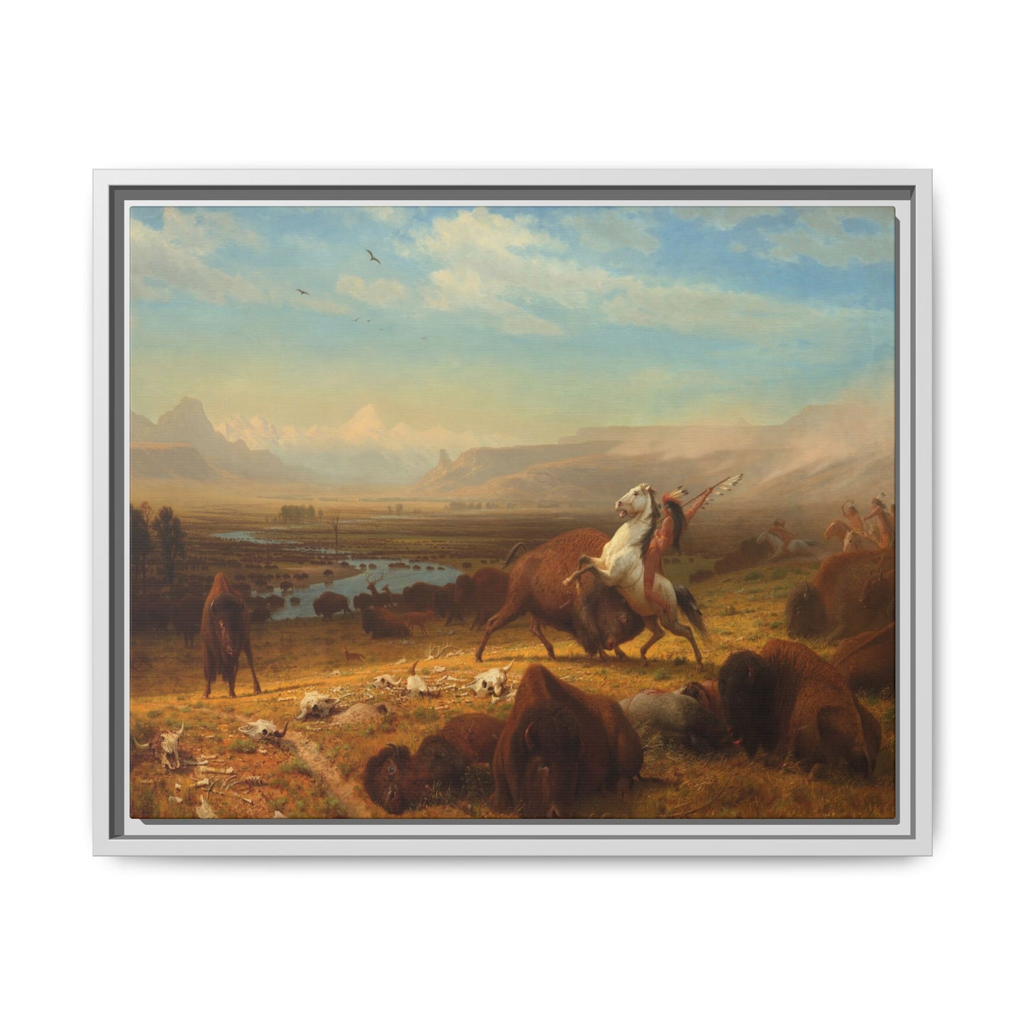 Bierstadt, Albert - The Last of the Buffalo  (1888) - Matte Canvas, Framed