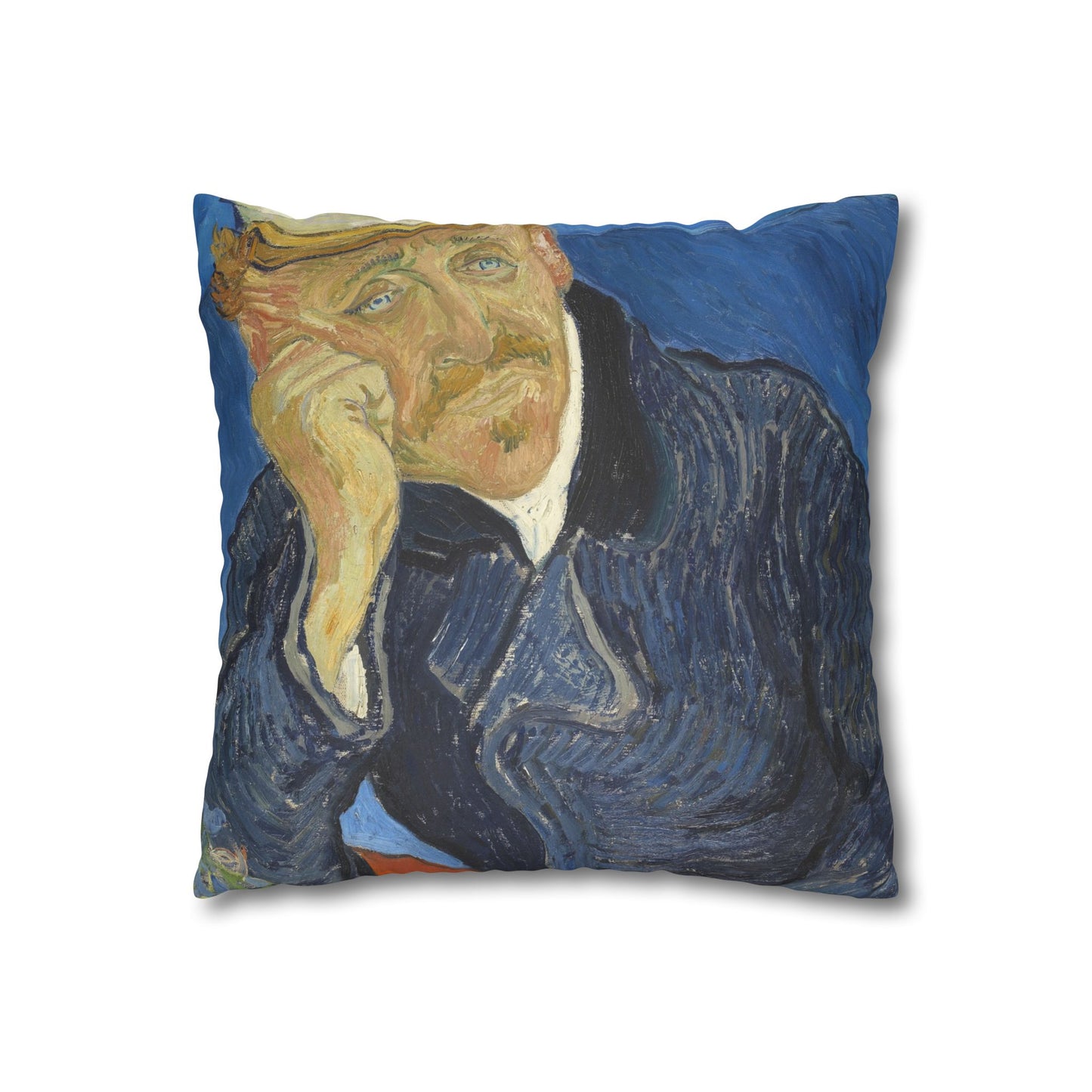 Van Gogh, Vincent - Portrait of Dr. Paul Gachet (1890) - Suede Square Pillowcase
