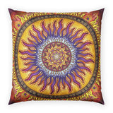 Solar Disc Mandala - Poly Velvet Pillow