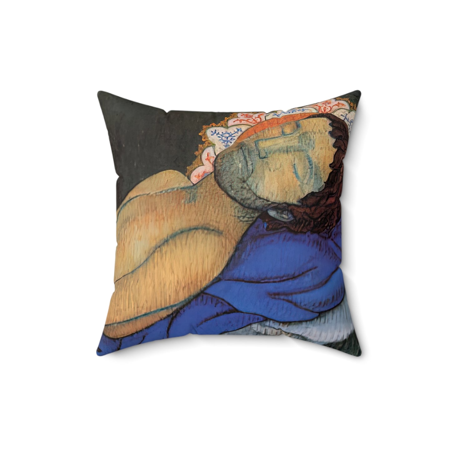 Filiger, Charles - The Recumbent Christ (1895) - Suede Square Pillow