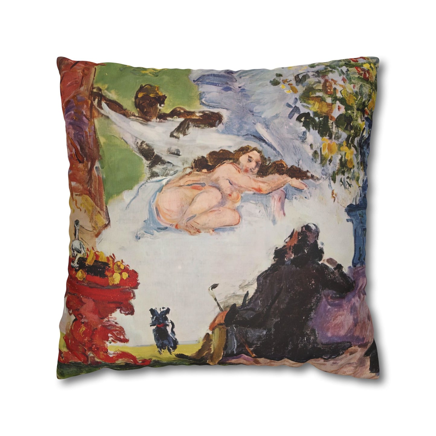 Cézanne, Paul - A Modern Olympia (1874) - Suede Square Pillowcase