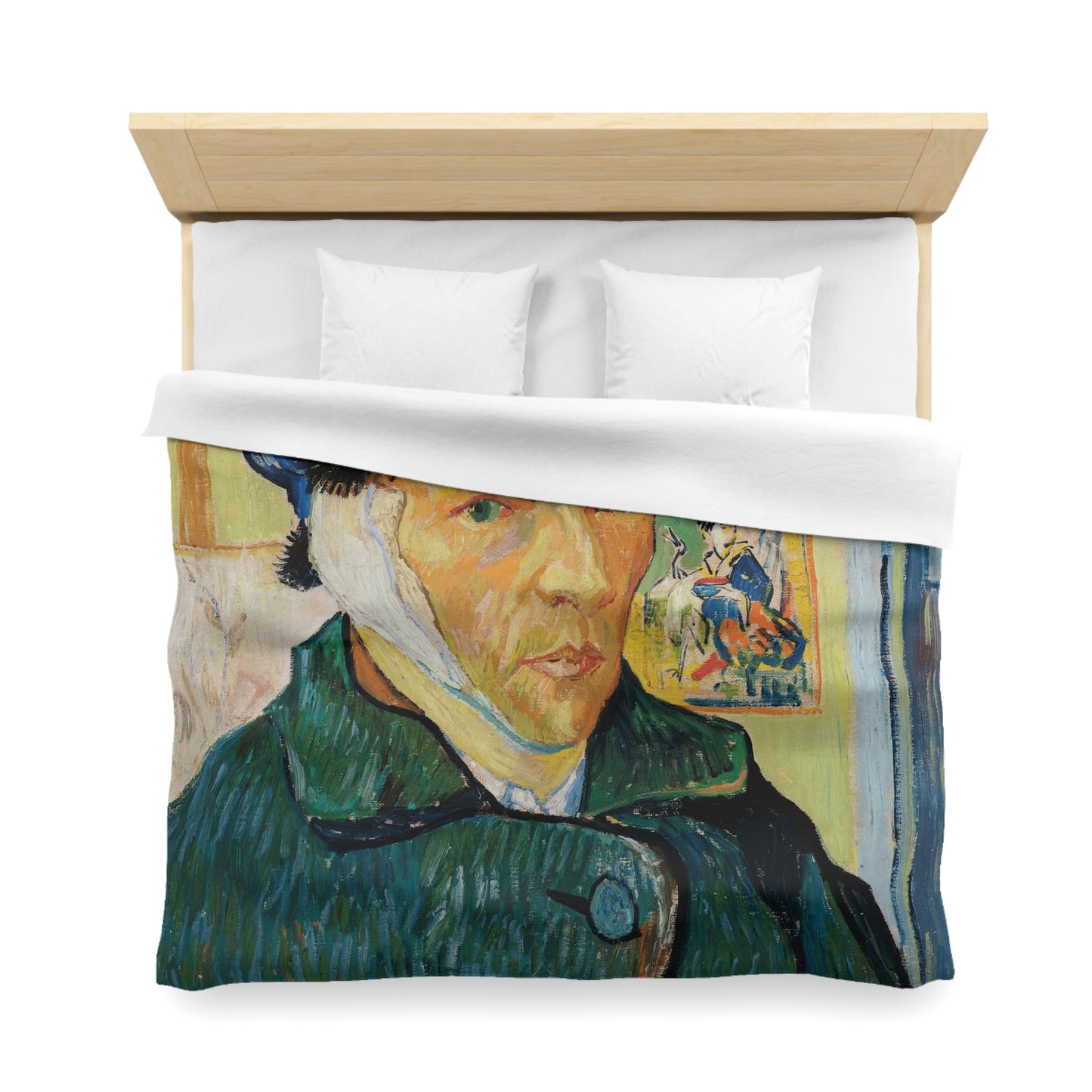 Van Gogh, Vincent - Self Portrait with Bandaged Ear (1889) - Microfiber Duvet Cover