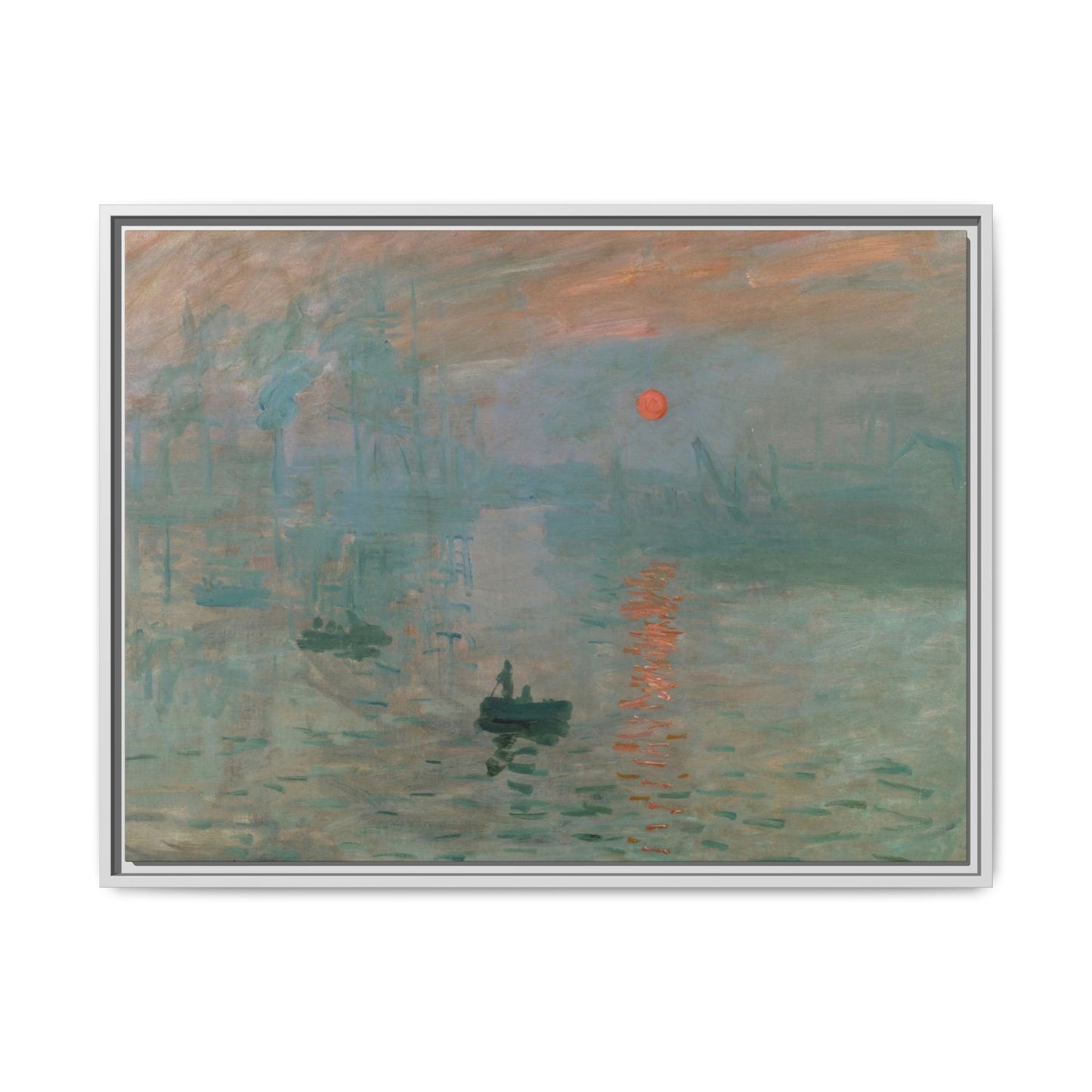 Monet, Claude - Impression, Sunrise (1872) - Matte Canvas, Framed