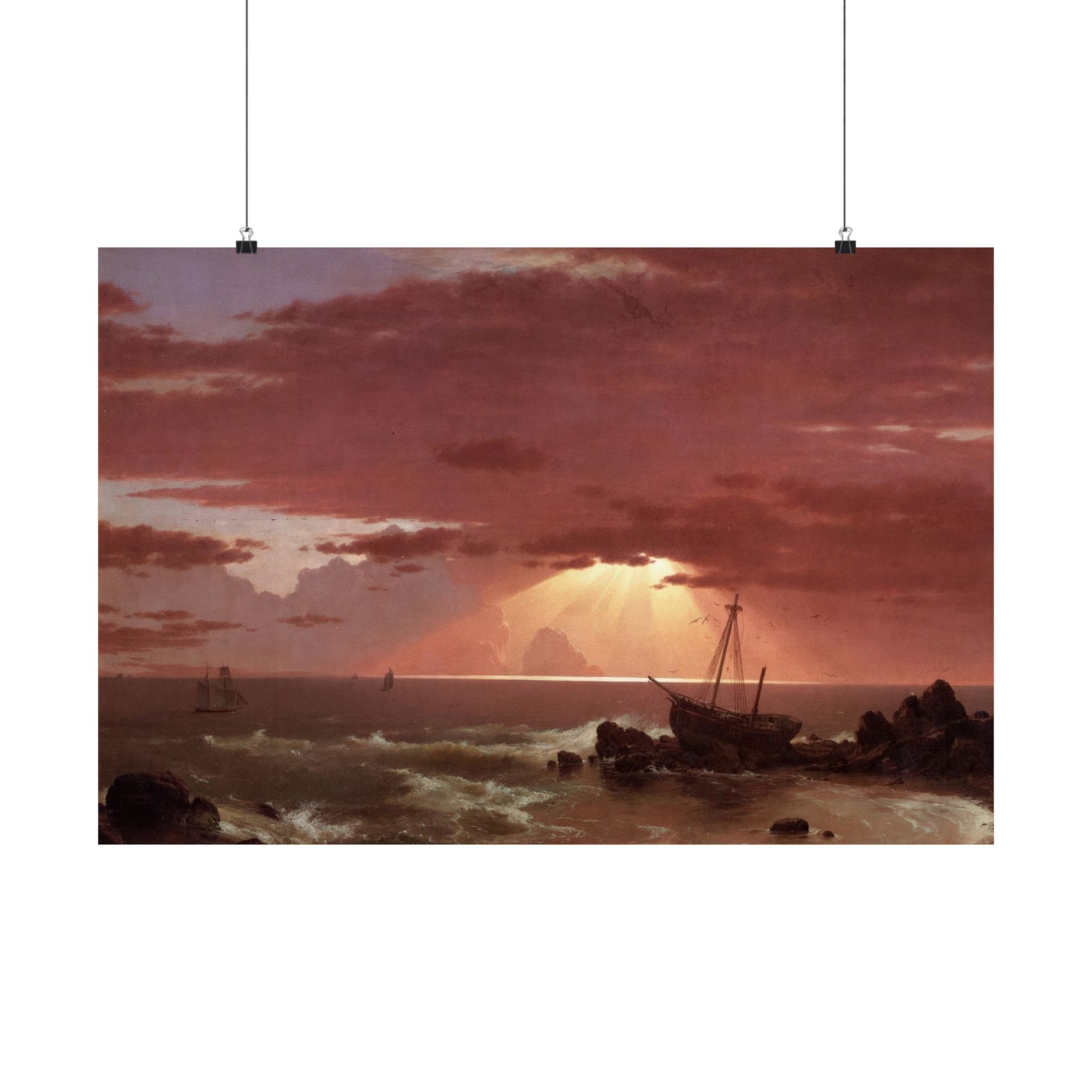 Church, Frederic Edwin - The Wreck  (1855) - Satin Posters