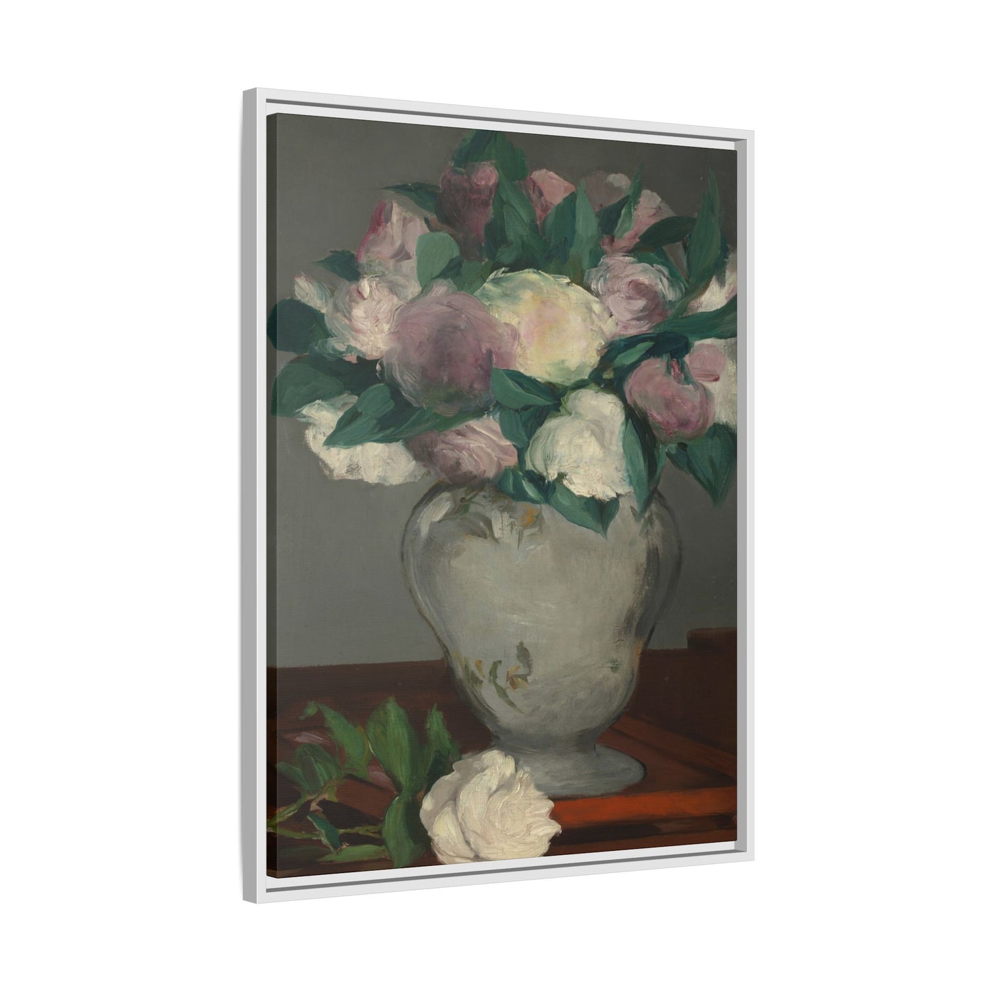 Manet, Édouard - Peonies (1864) - Matte Canvas, Framed