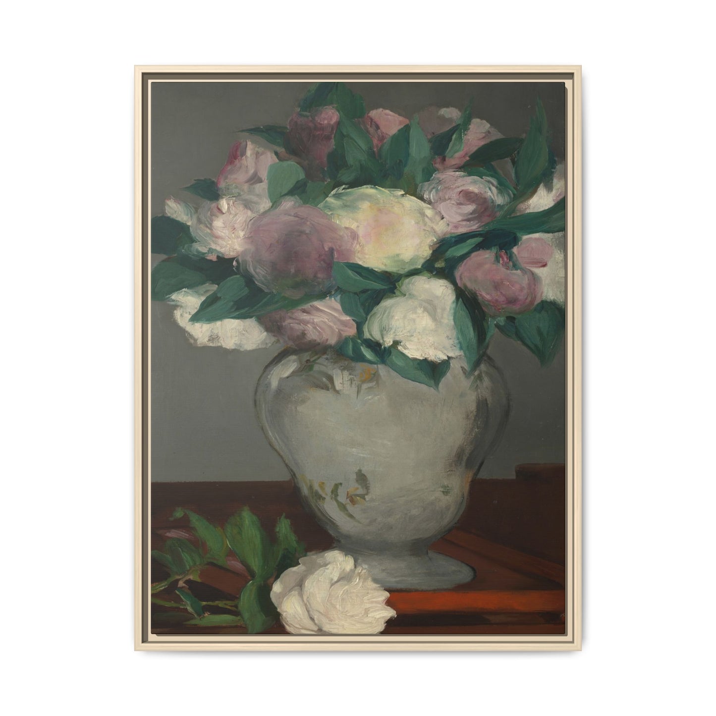 Manet, Édouard - Peonies (1864) - Matte Canvas, Framed