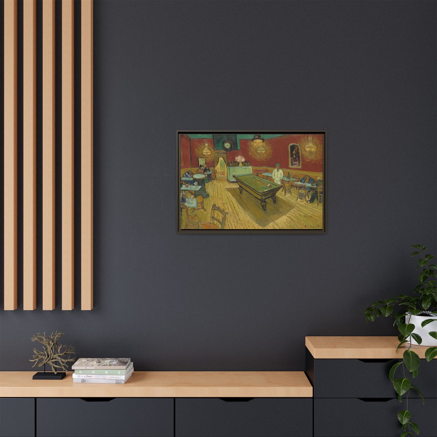 Van Gogh, Vincent - The Night Cafe (1888) - Matte Canvas, Framed