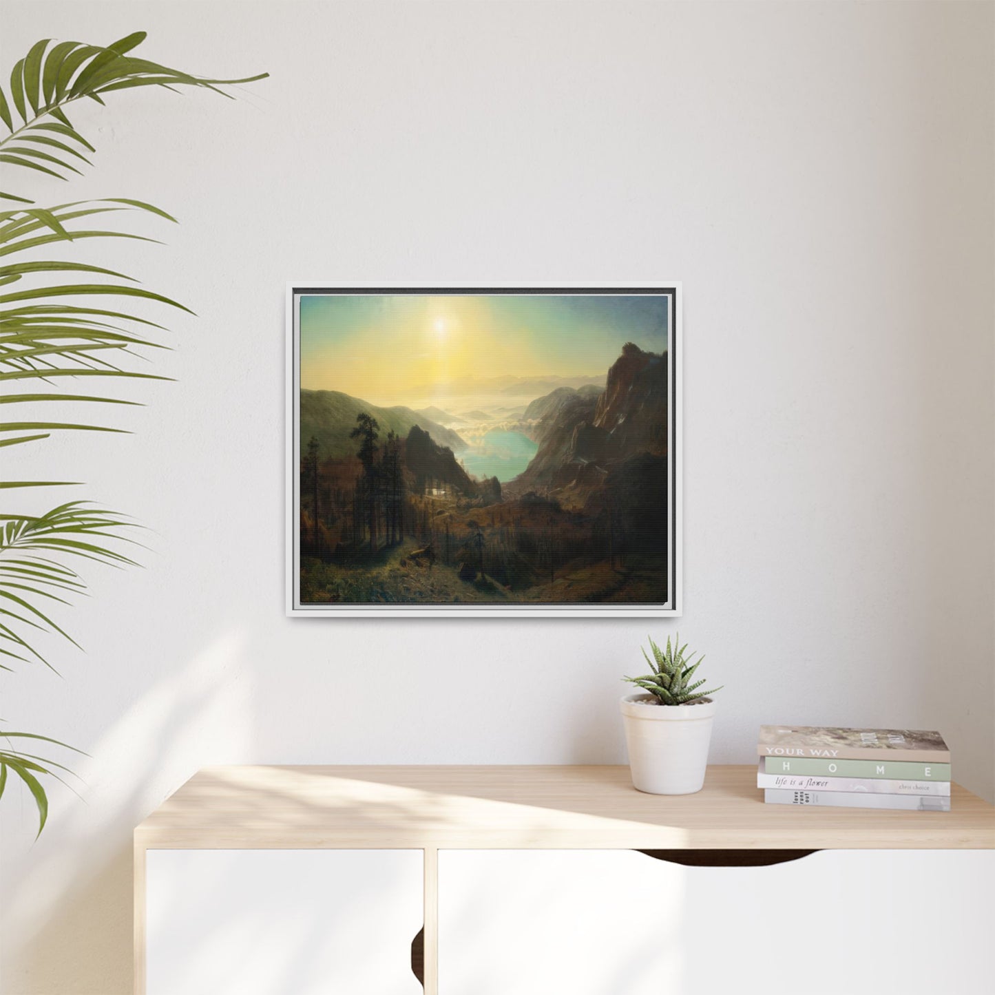 Bierstadt, Albert - Donner Lake from the Summit (1873) - Matte Canvas, Framed