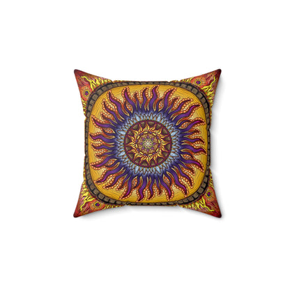 Pacio, Adam - Solar Disc Mandala - Suede Square Pillow
