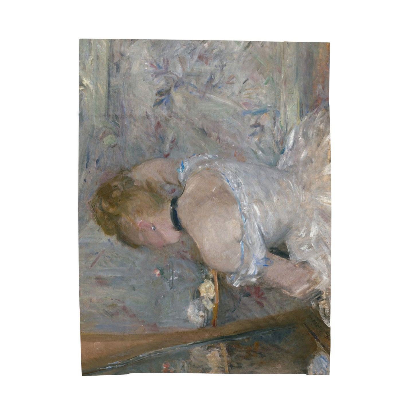 Morisot, Berthe - Woman at Her Toilette (1880) - Velveteen Plush Blanket