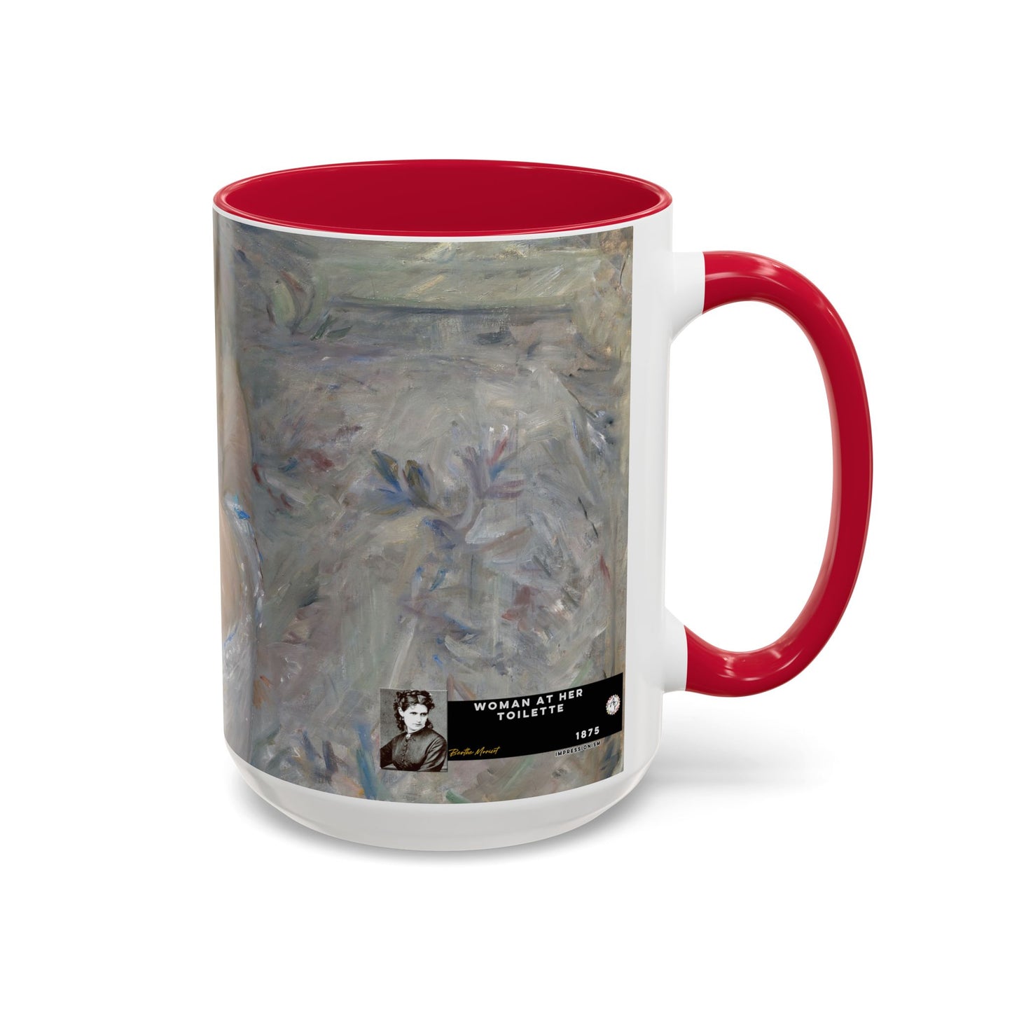 Morisot, Berthe - Woman at Her Toilette (1880) - Colorful Accent Mugs