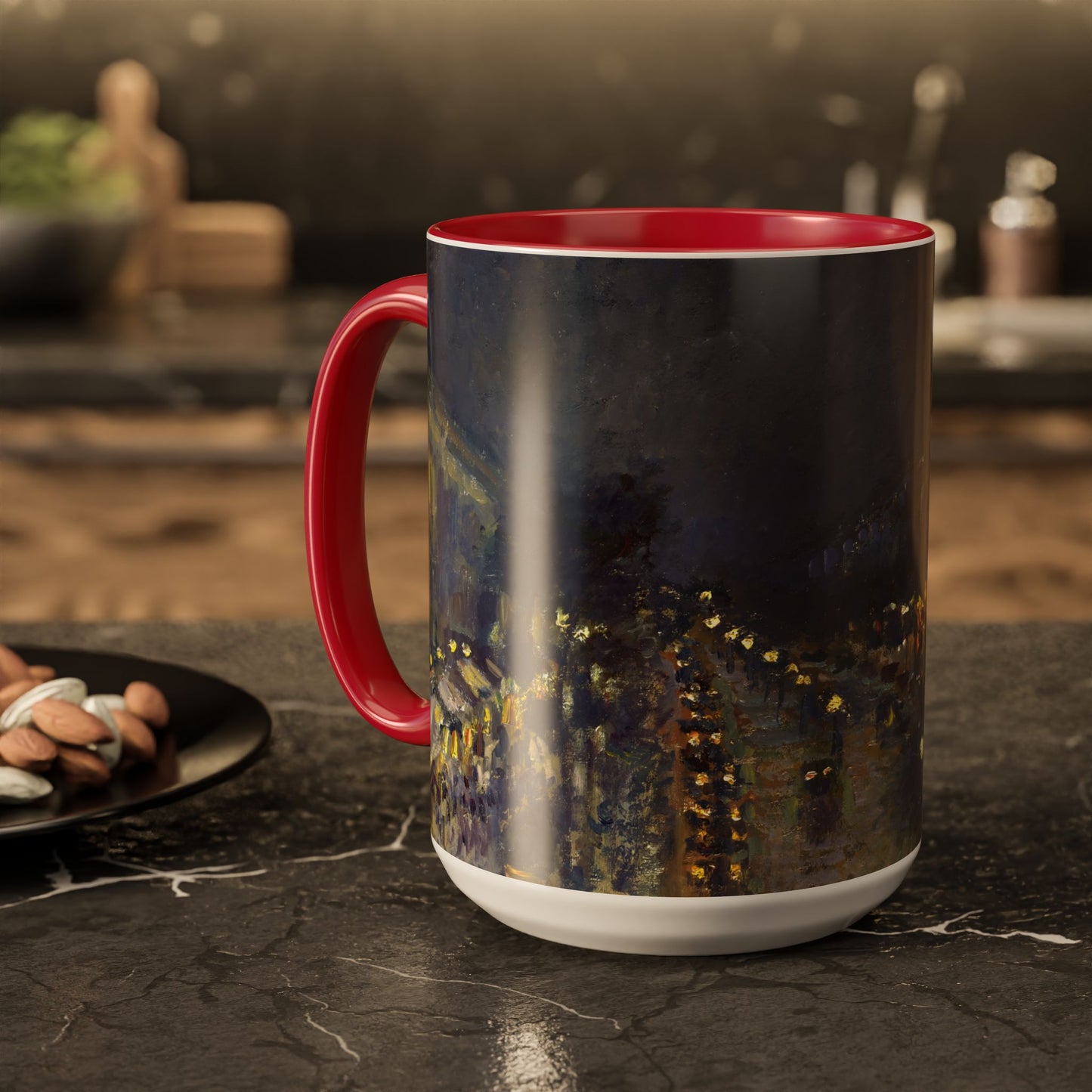 Pissarro, Camille - The Boulevard Montmartre At Night (1897) - Colorful Accent Mugs