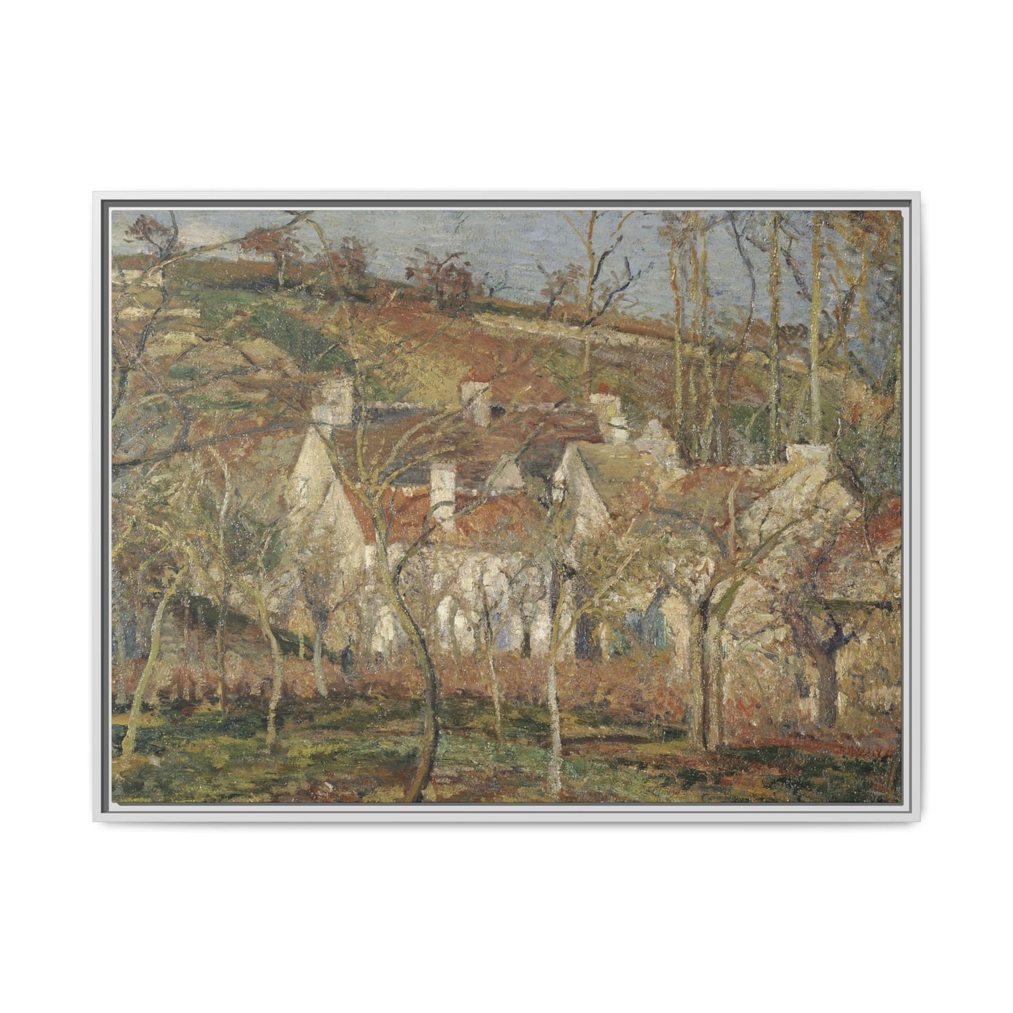 Pissarro, Camille - Red Roofs, Corner of a Village in Winter (1877) - Matte Canvas, Framed