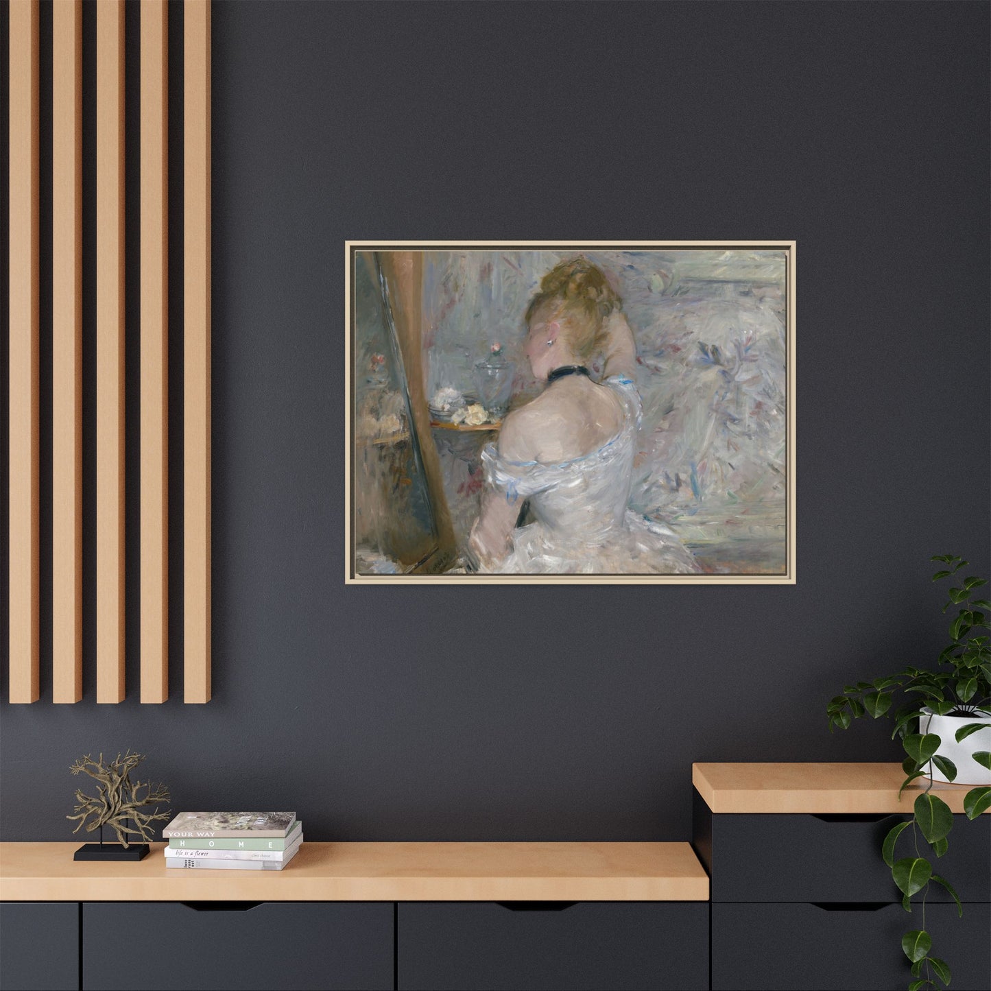 Morisot, Berthe - Woman at Her Toilette (1880) - Matte Canvas, Framed