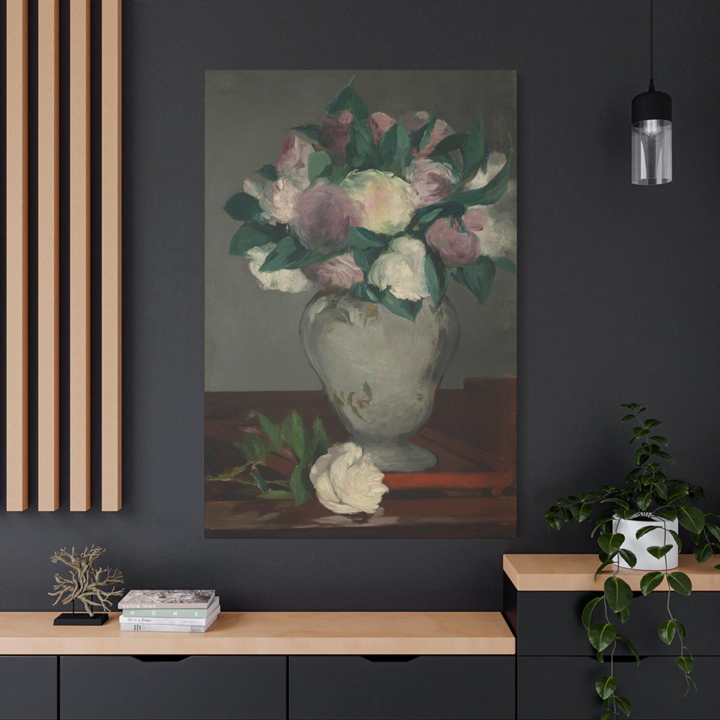 Manet, Édouard - Peonies (1864) - Canvas Block, unframed