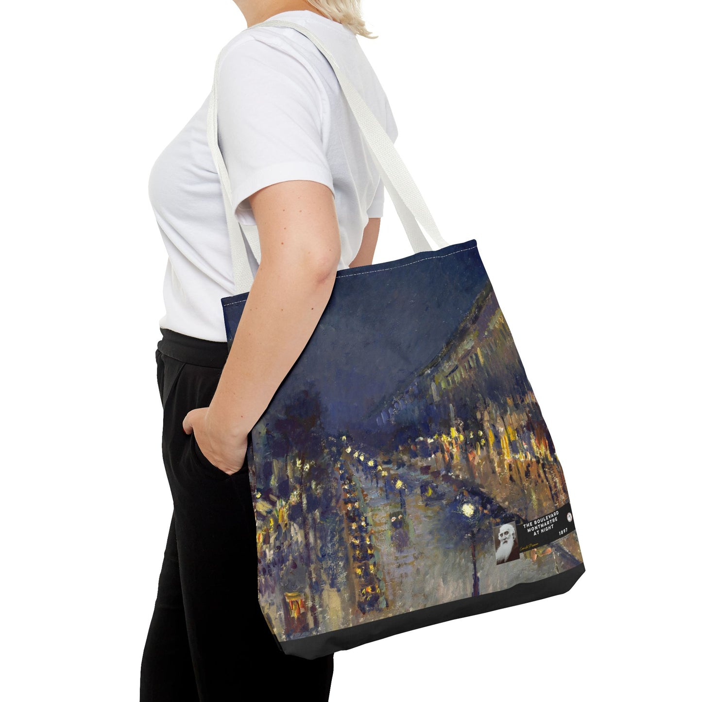 Pissarro, Camille - The Boulevard Montmartre At Night (1897) - Tote Bag