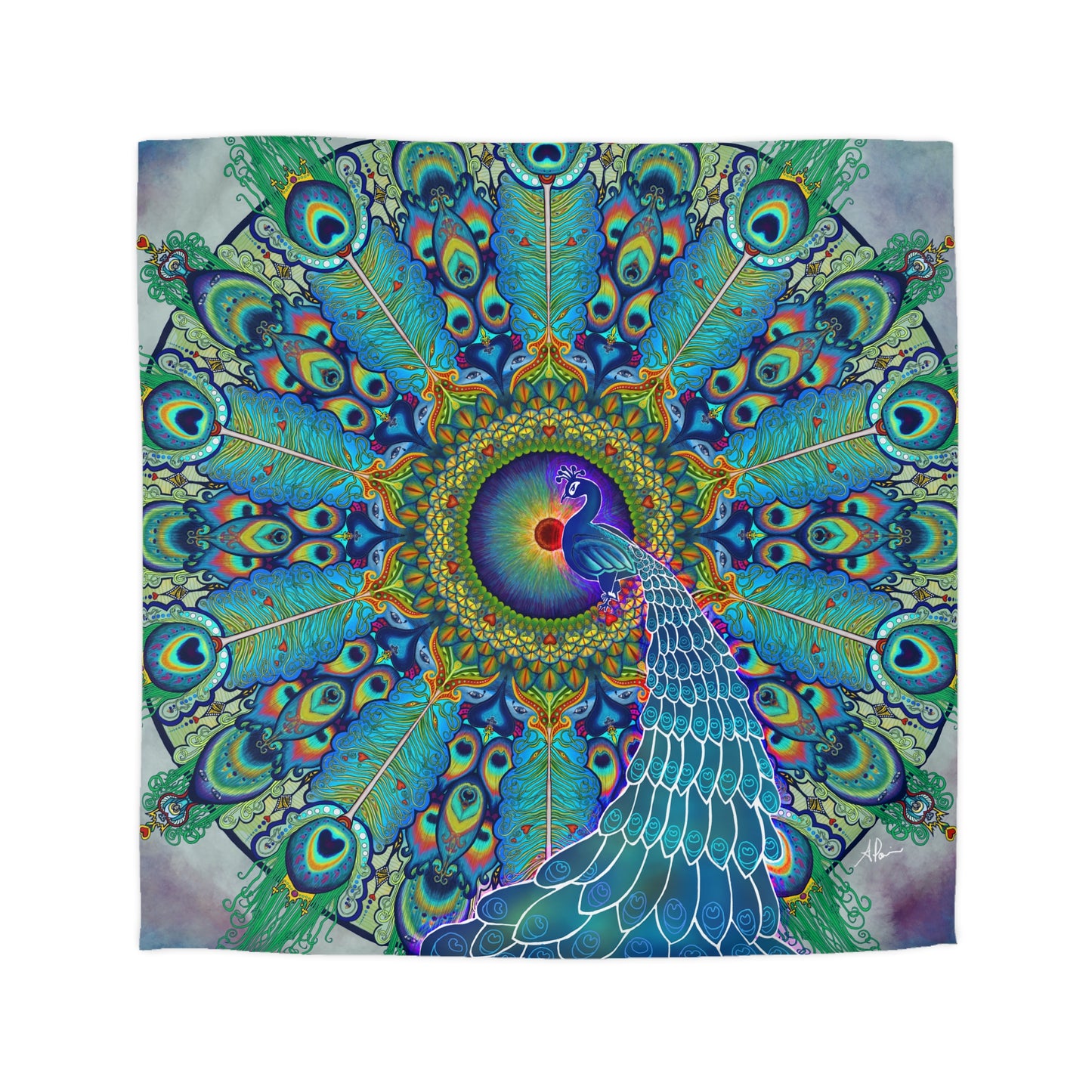 Melek Taus Mandala - Microfiber Duvet Cover