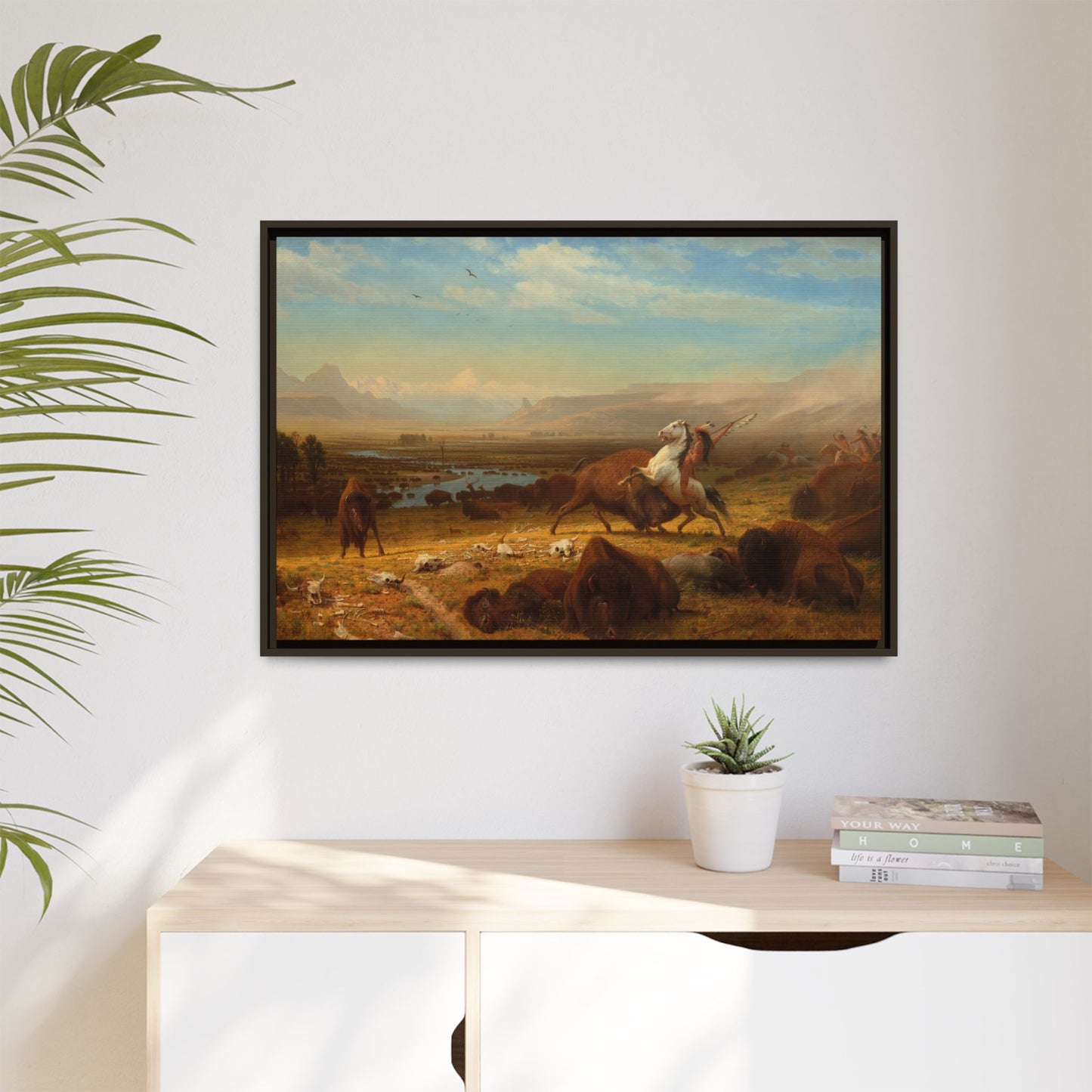 Bierstadt, Albert - The Last of the Buffalo  (1888) - Matte Canvas, Framed