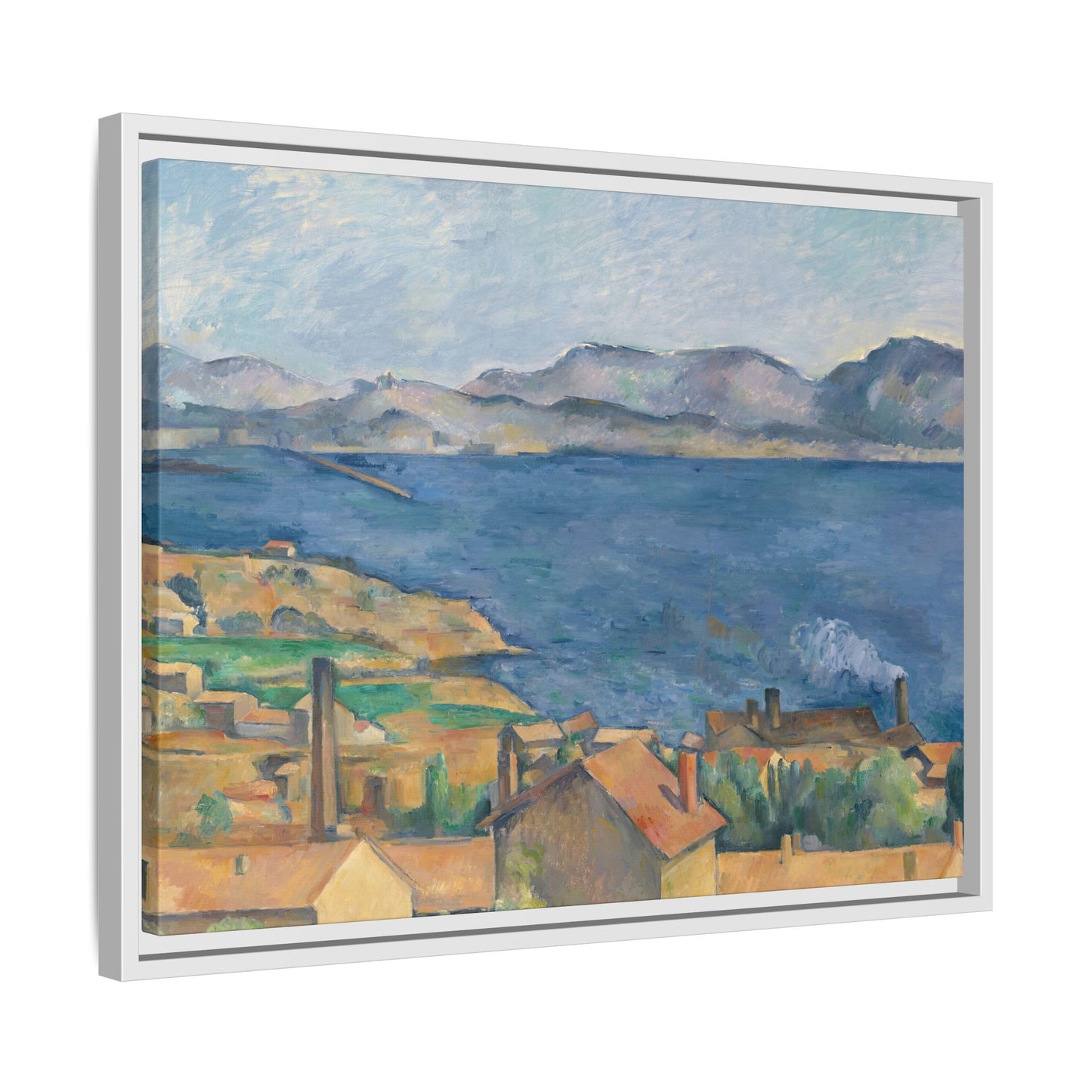 Cézanne, Paul - The Bay of Marseille, Seen from L'Estaque (1885) - Matte Canvas, Framed
