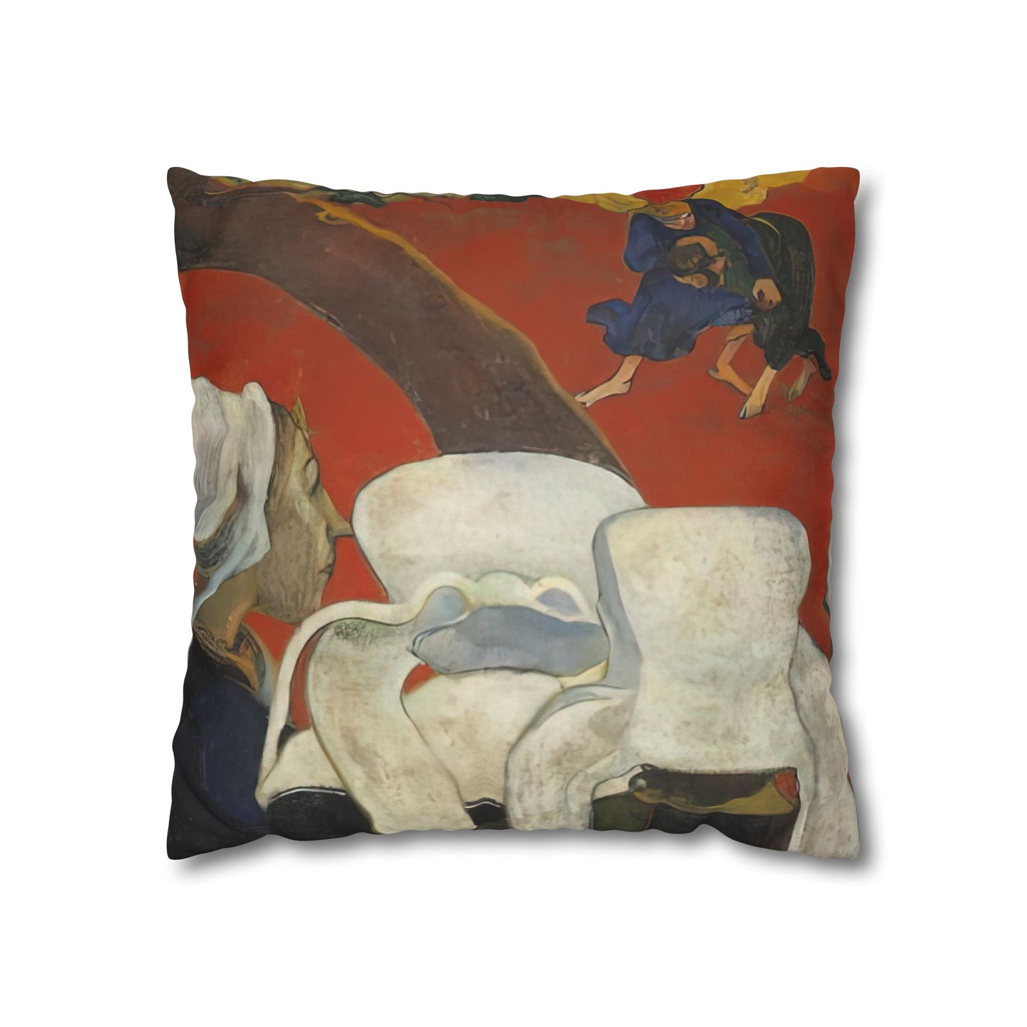 Gauguin, Paul - Vision of the Sermon (Jacob Wrestling with the Angel) (1888) - Suede Square Pillowcase