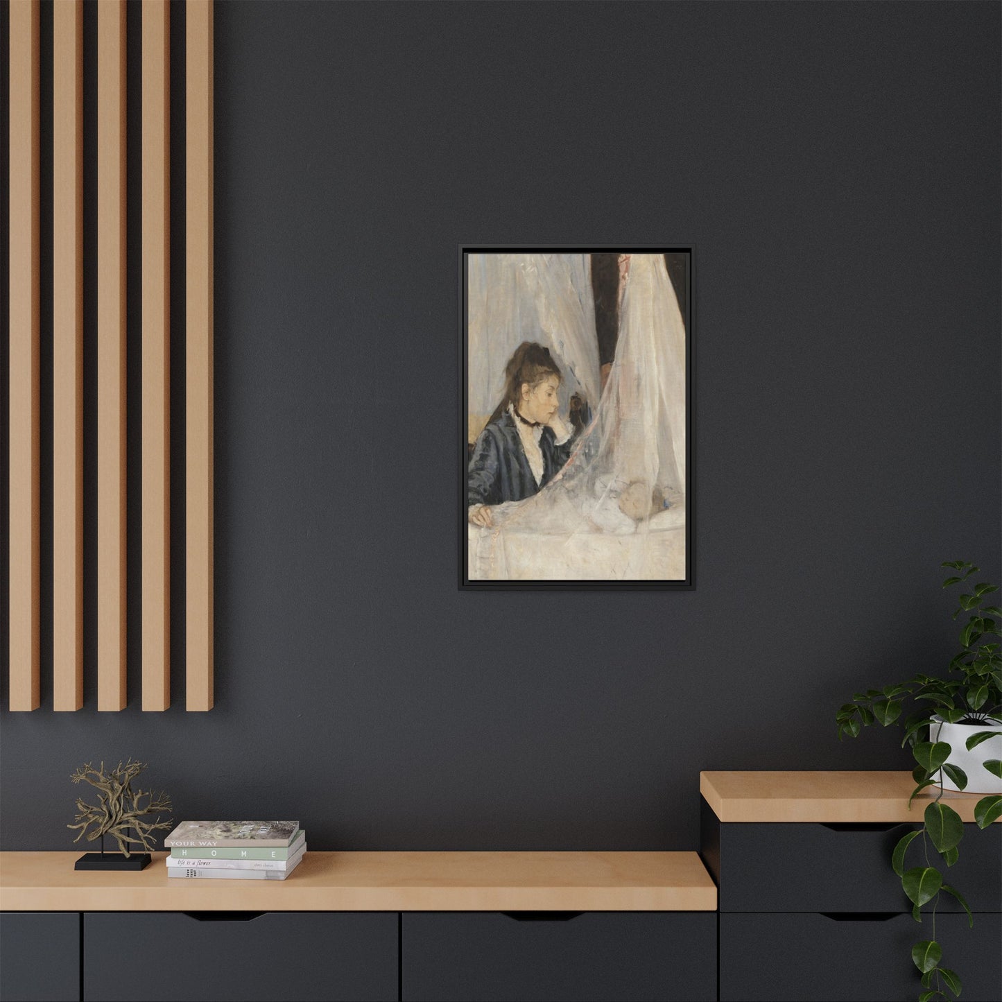 Morisot, Berthe - The Cradle (1872) - Matte Canvas, Framed