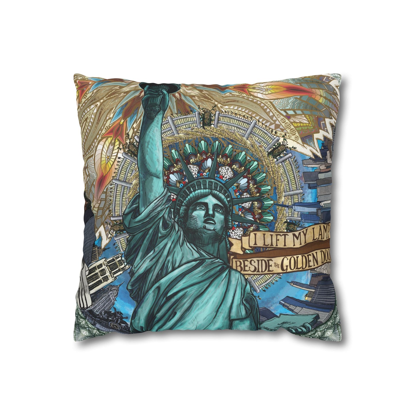 Pacio, Adam - Liberty Mandala - Suede Square Pillowcase