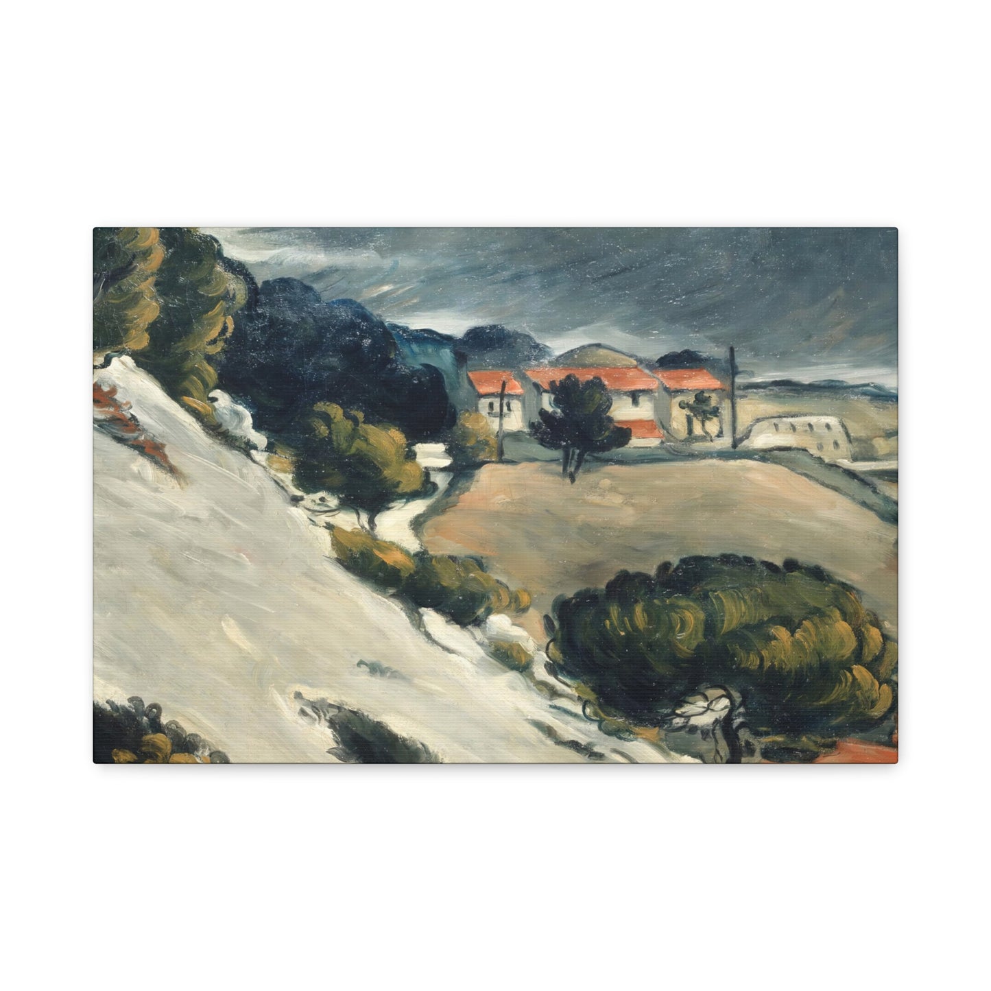 Cézanne, Paul - L’Estaque, Melting Snow (1870) - Canvas Block, unframed
