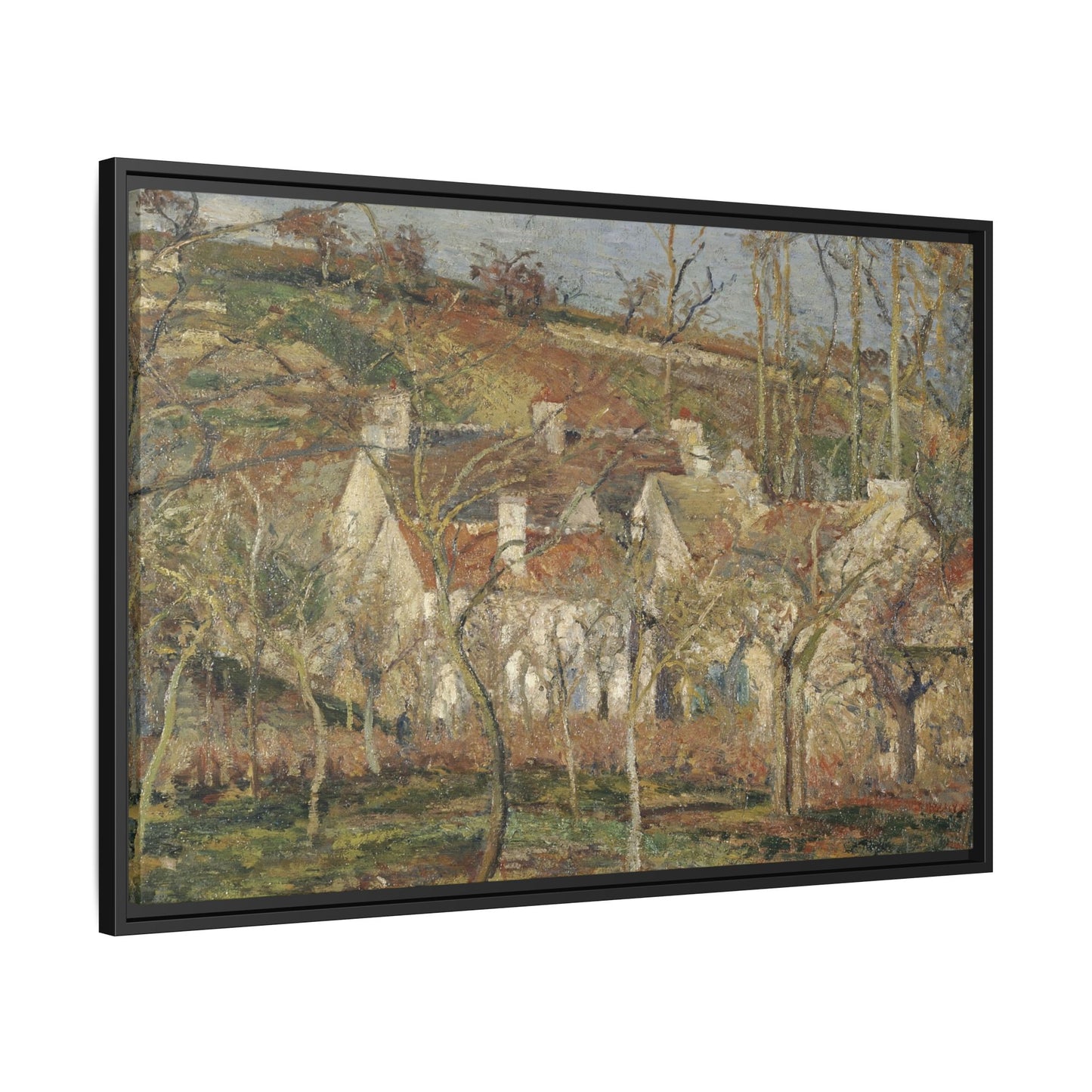 Pissarro, Camille - Red Roofs, Corner of a Village in Winter (1877) - Matte Canvas, Framed