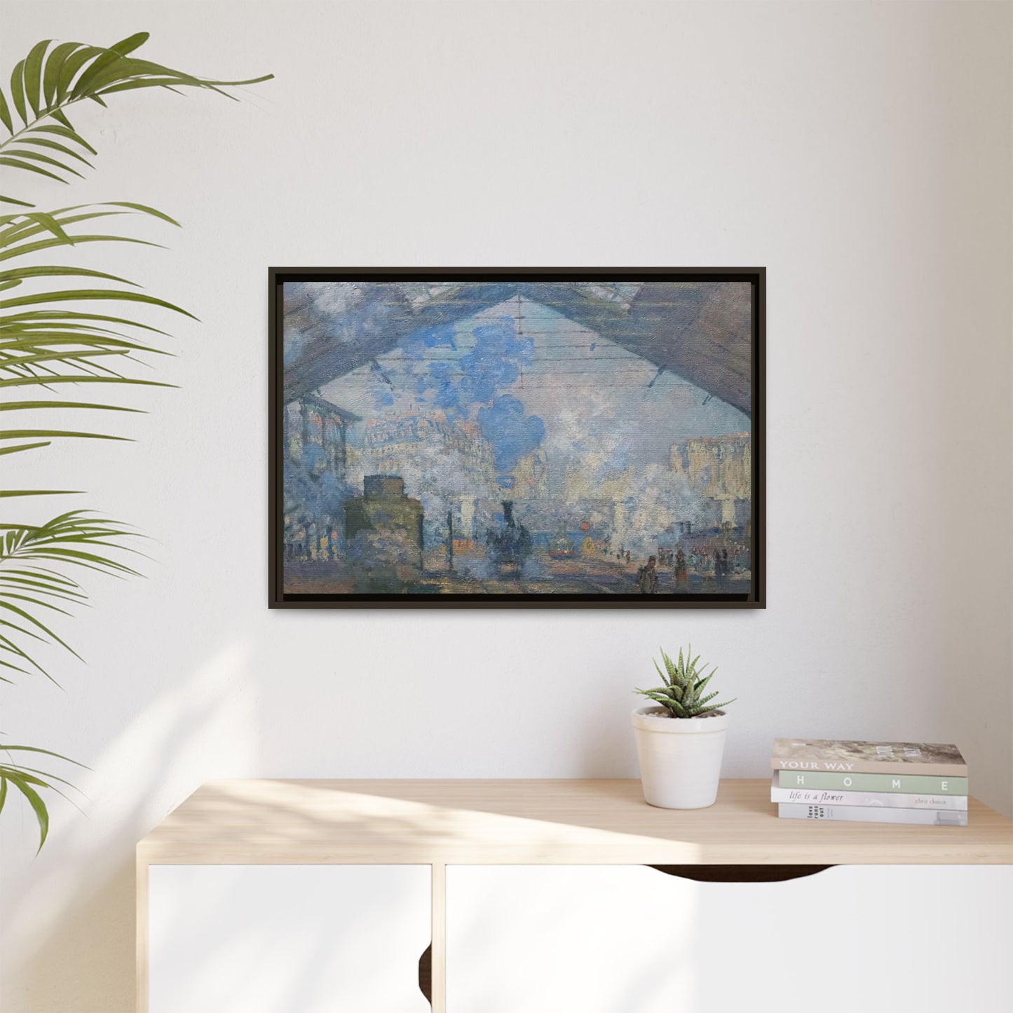 Monet, Claude - Le Gare Saint-Lazare (1877) - Matte Canvas, Framed