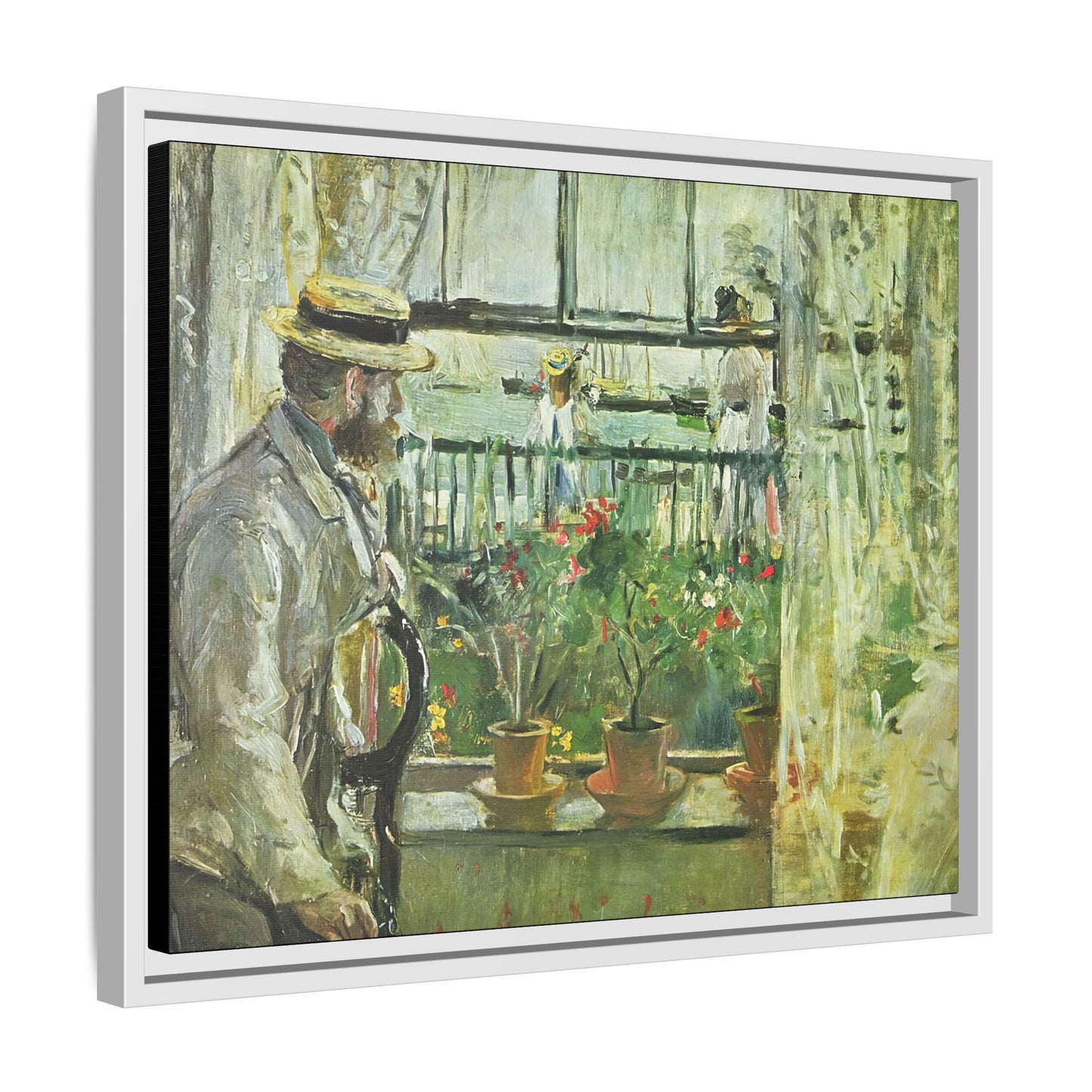 Morisot, Berthe - Eugene Manet on the Isle of Wight (1875) - Matte Canvas, Framed