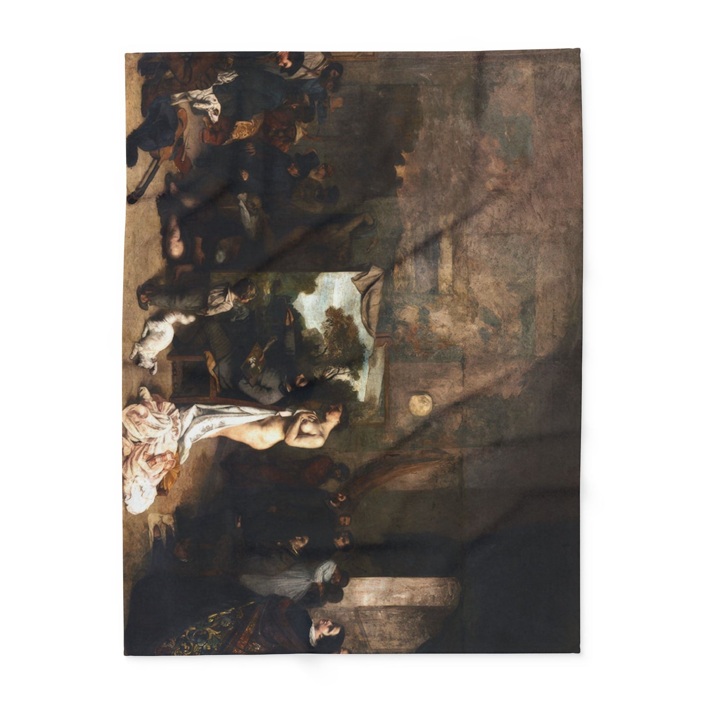 Courbet, Gustave - The Painter’s Studio (1855) - Arctic Fleece Blanket