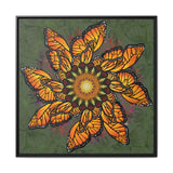 Monarch Butterfly Mandala - Framed Canvas
