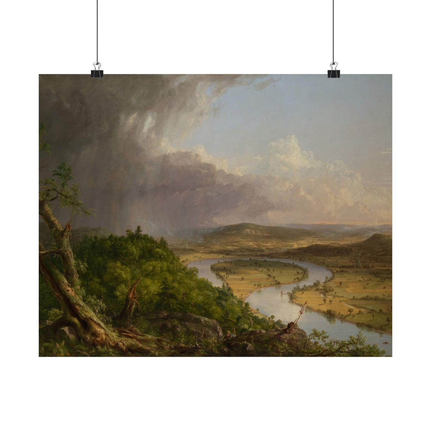 Cole. Thomas - View from Mount Holyoke, Northampton, Massachusetts, after a Thunderstorm: The Oxbow (1836) - Satin Posters